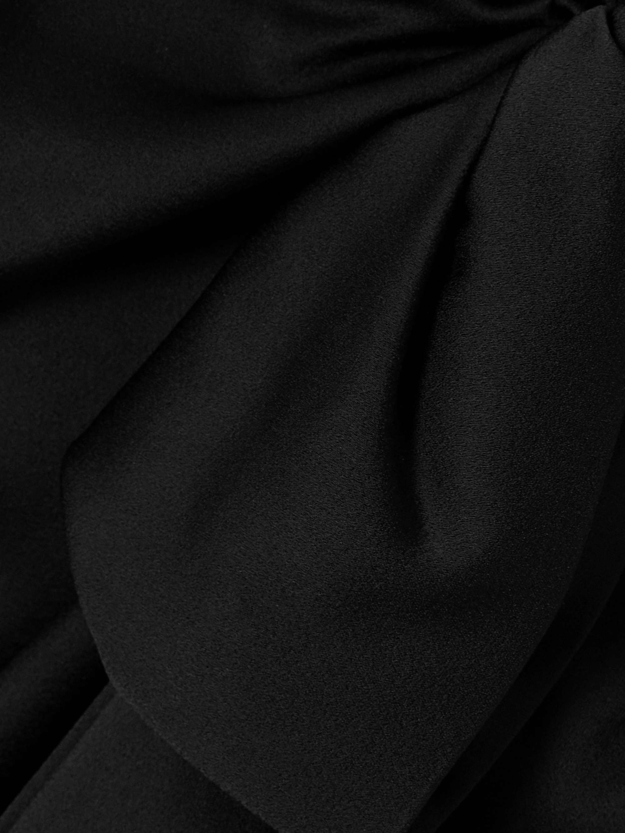 Wrap-effect draped satin midi skirt view