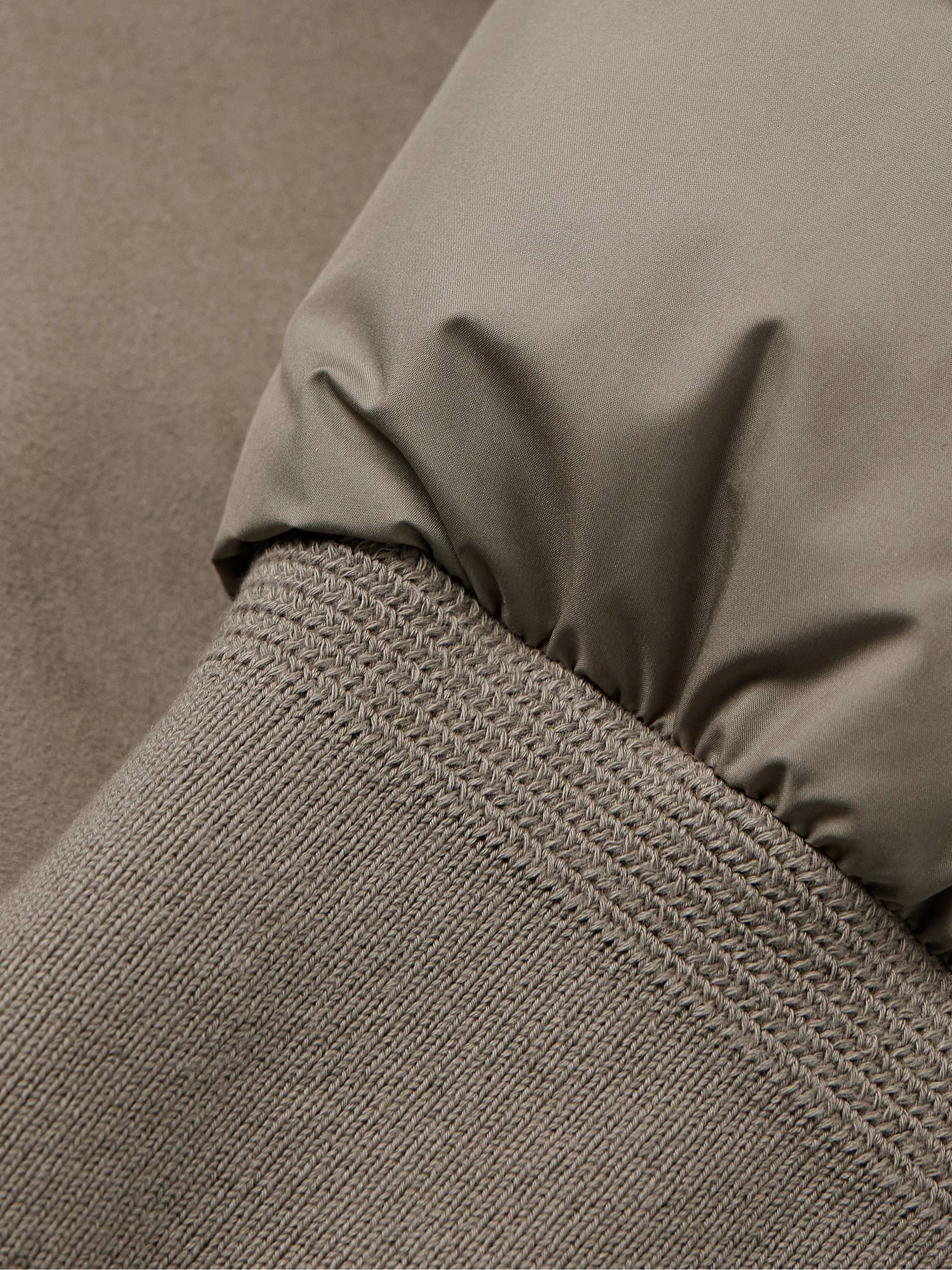 Jumeaux Logo-Appliquéd Shearling and Leather-Trimmed Suede and Quilted Shell Down Jacket view