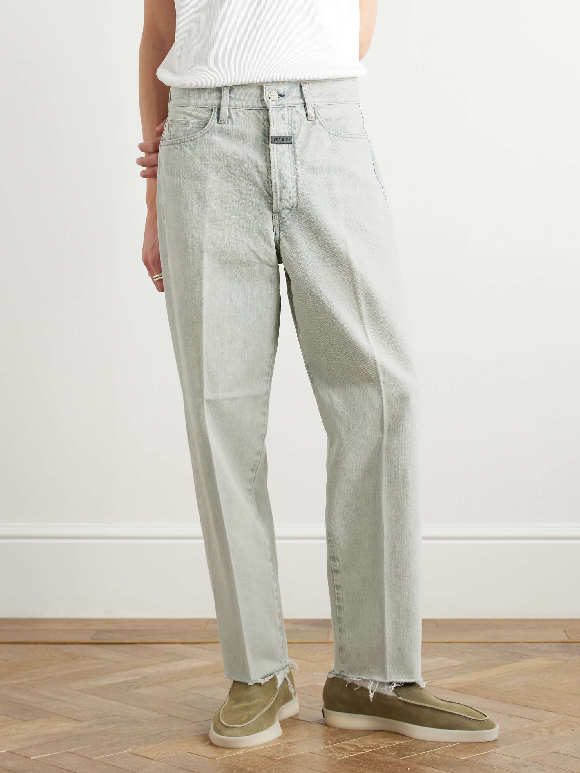 Straight-Leg Frayed Jeans view