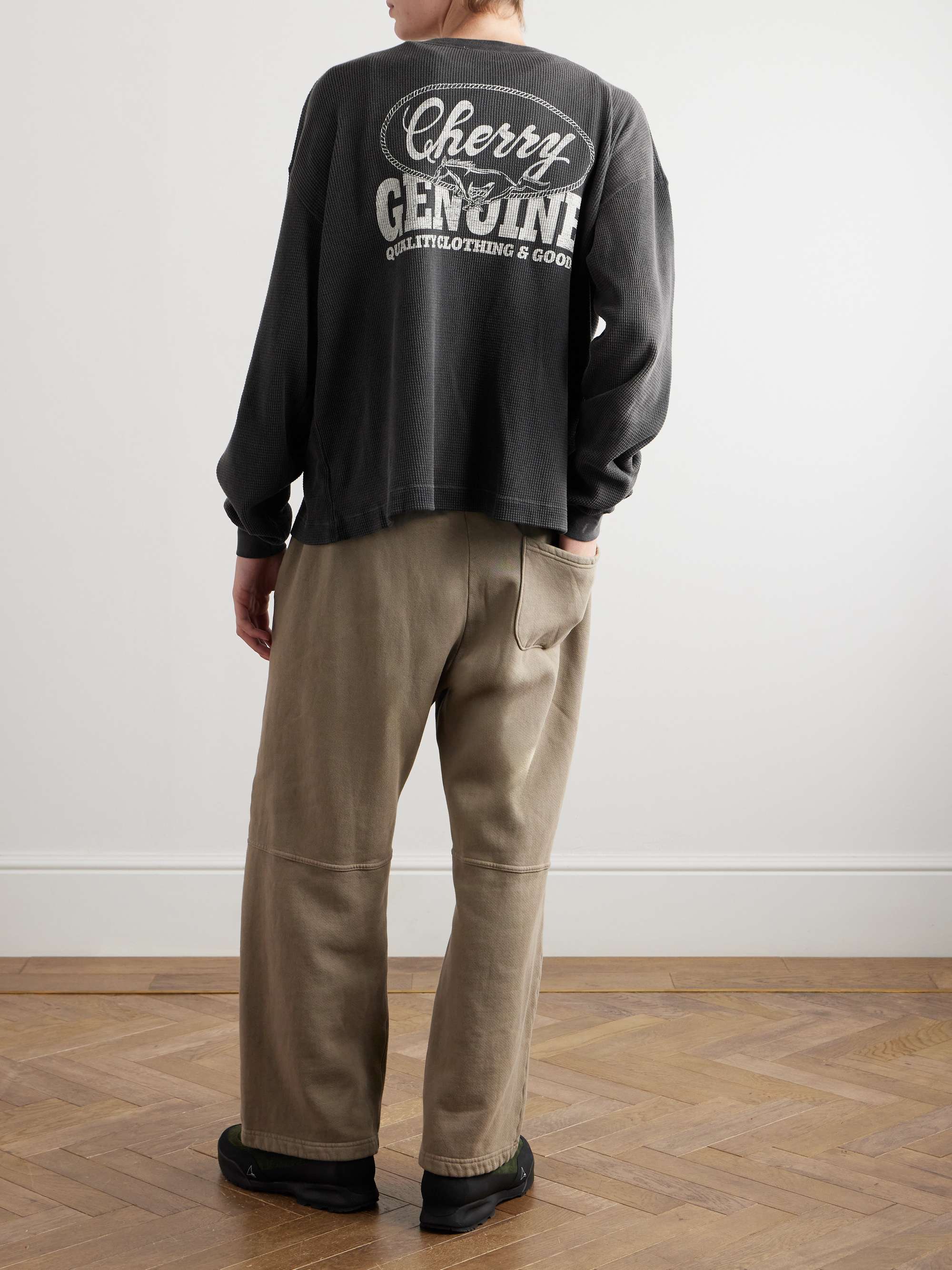 Logo-Print Waffle-Knit Cotton T-Shirt view