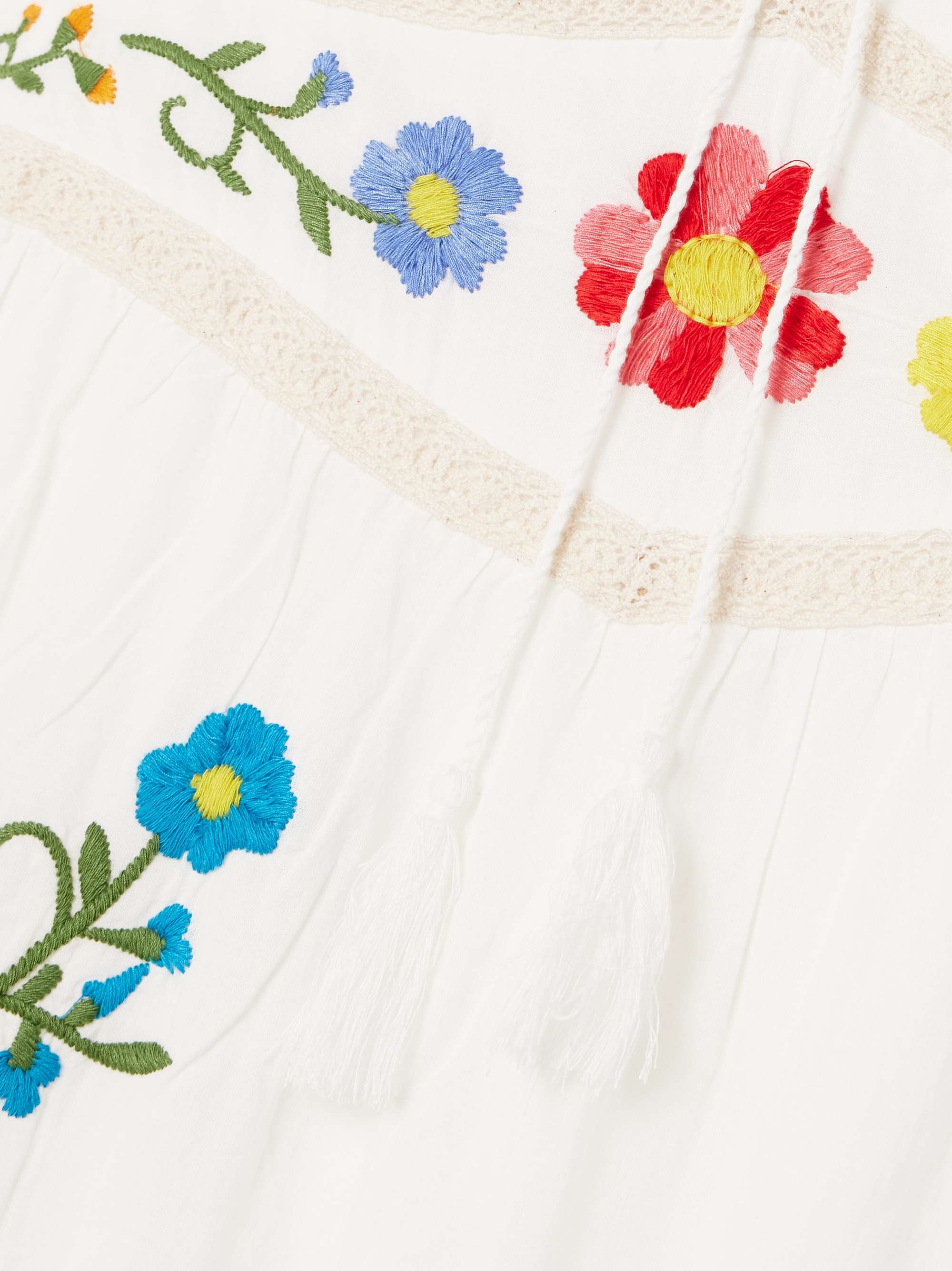 Alani lace-trimmed embroidered cotton midi dress view