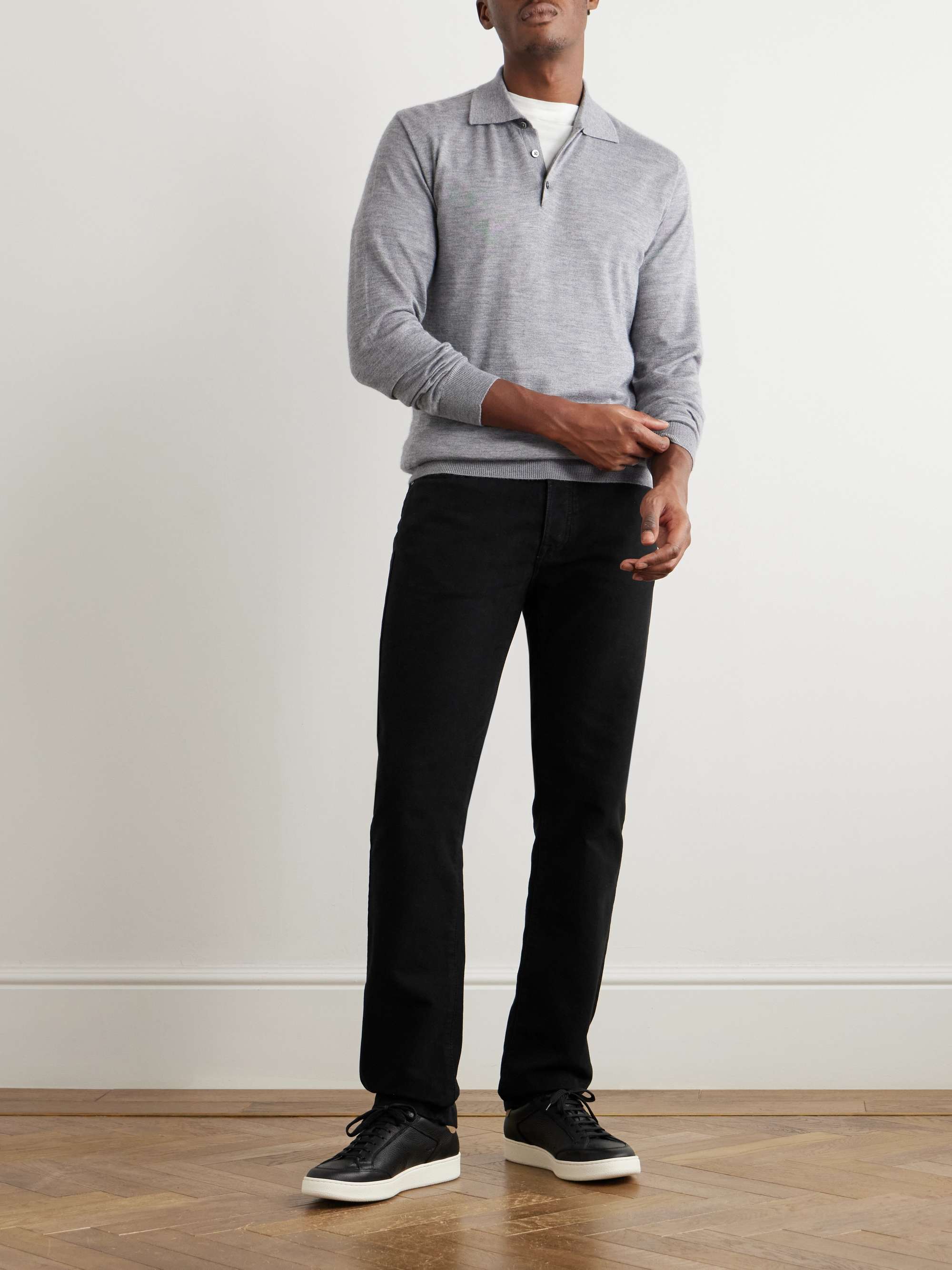 Alunga Slim-Fit Cotton-Moleskin Trousers view