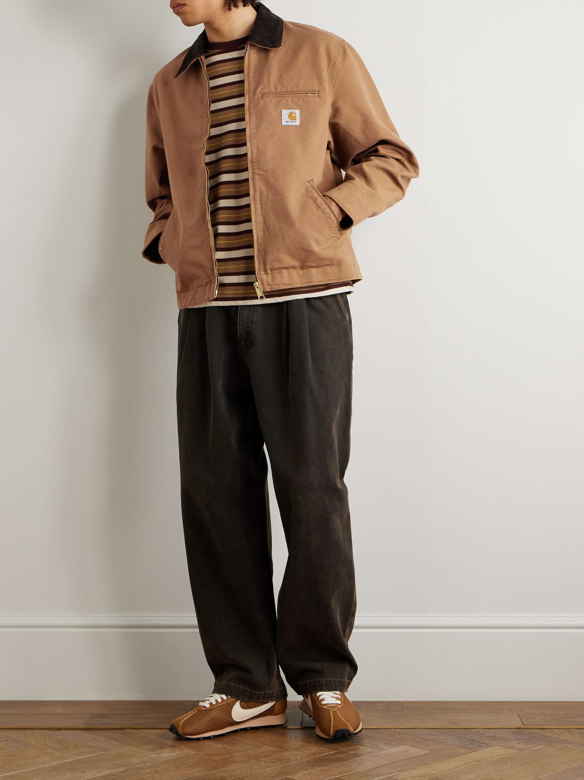 Detroit Corduroy-Trimmed Organic Cotton-Canvas Jacket view