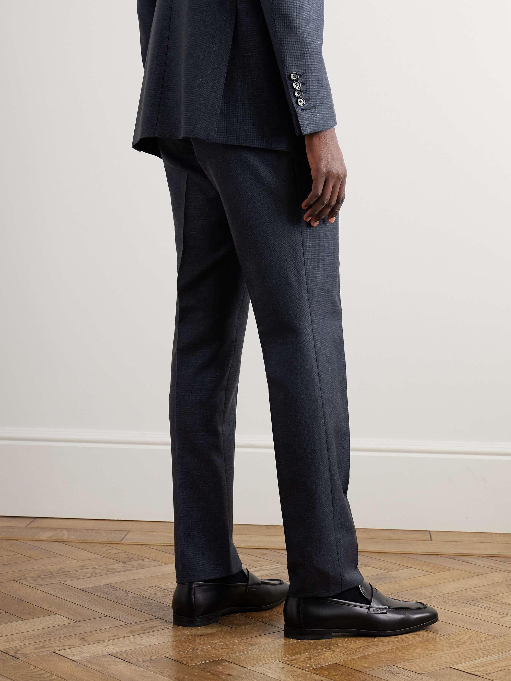 Shelton Slim-Fit Straight-Leg Wool, Mohair, Linen and Silk-Blend Trousers view
