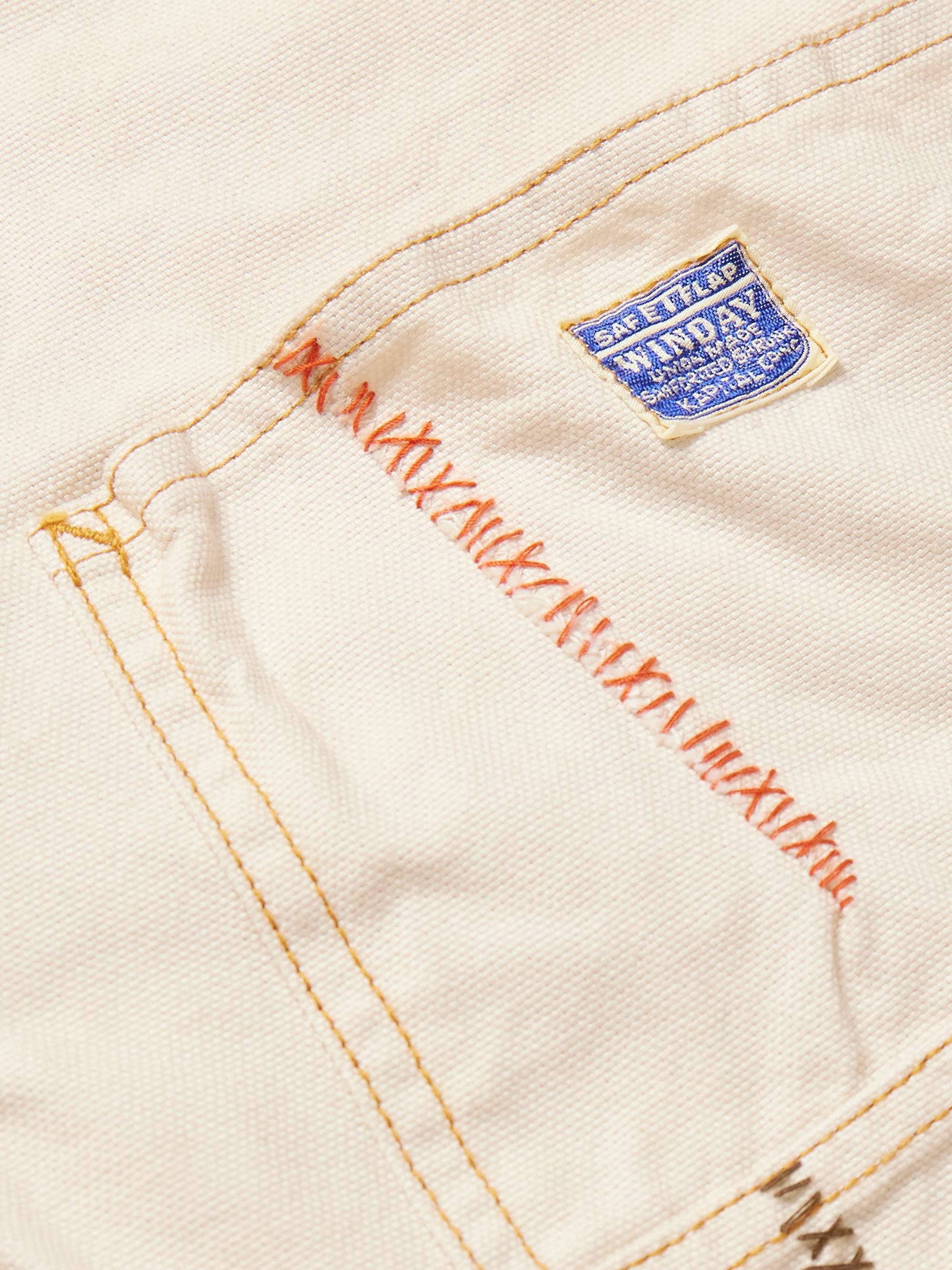 Lumber Embroidered Straight-Leg Cotton-Canvas Cargo Trousers view