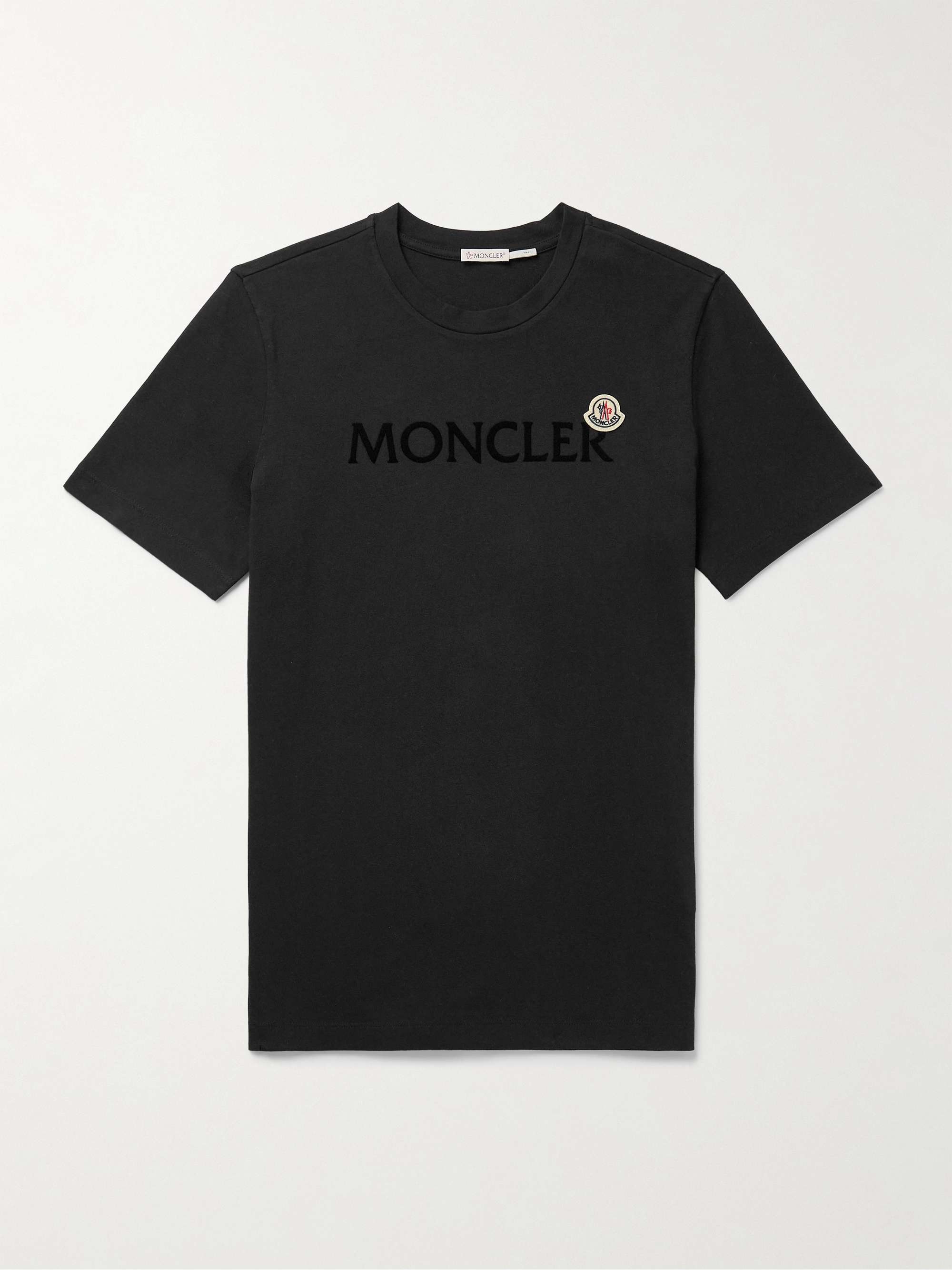 Slim-Fit Logo-Flocked Appliquéd Cotton-Jersey T-Shirt hero visual