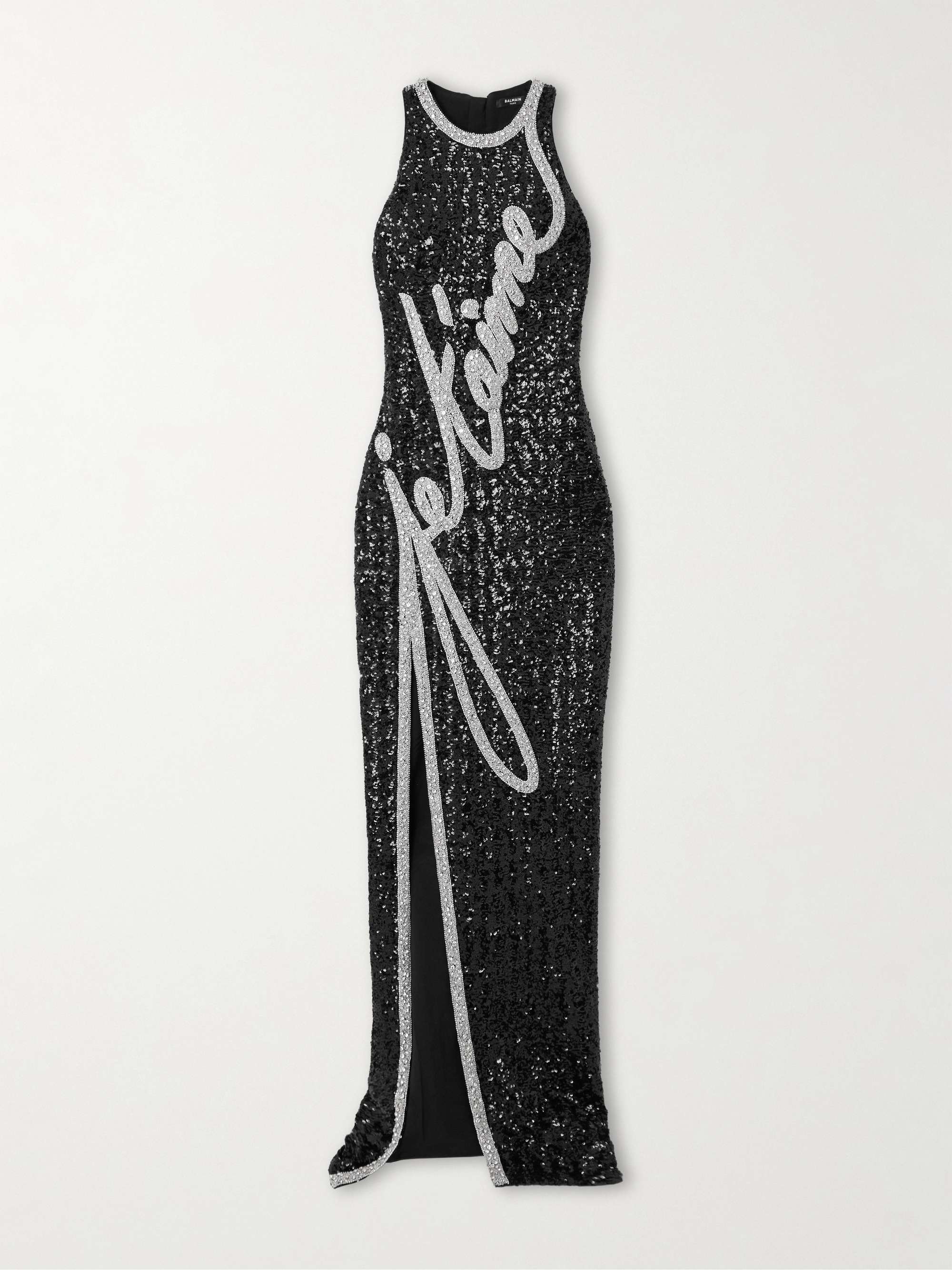 Crystal-embellished sequined crepe halterneck maxi dress hero visual