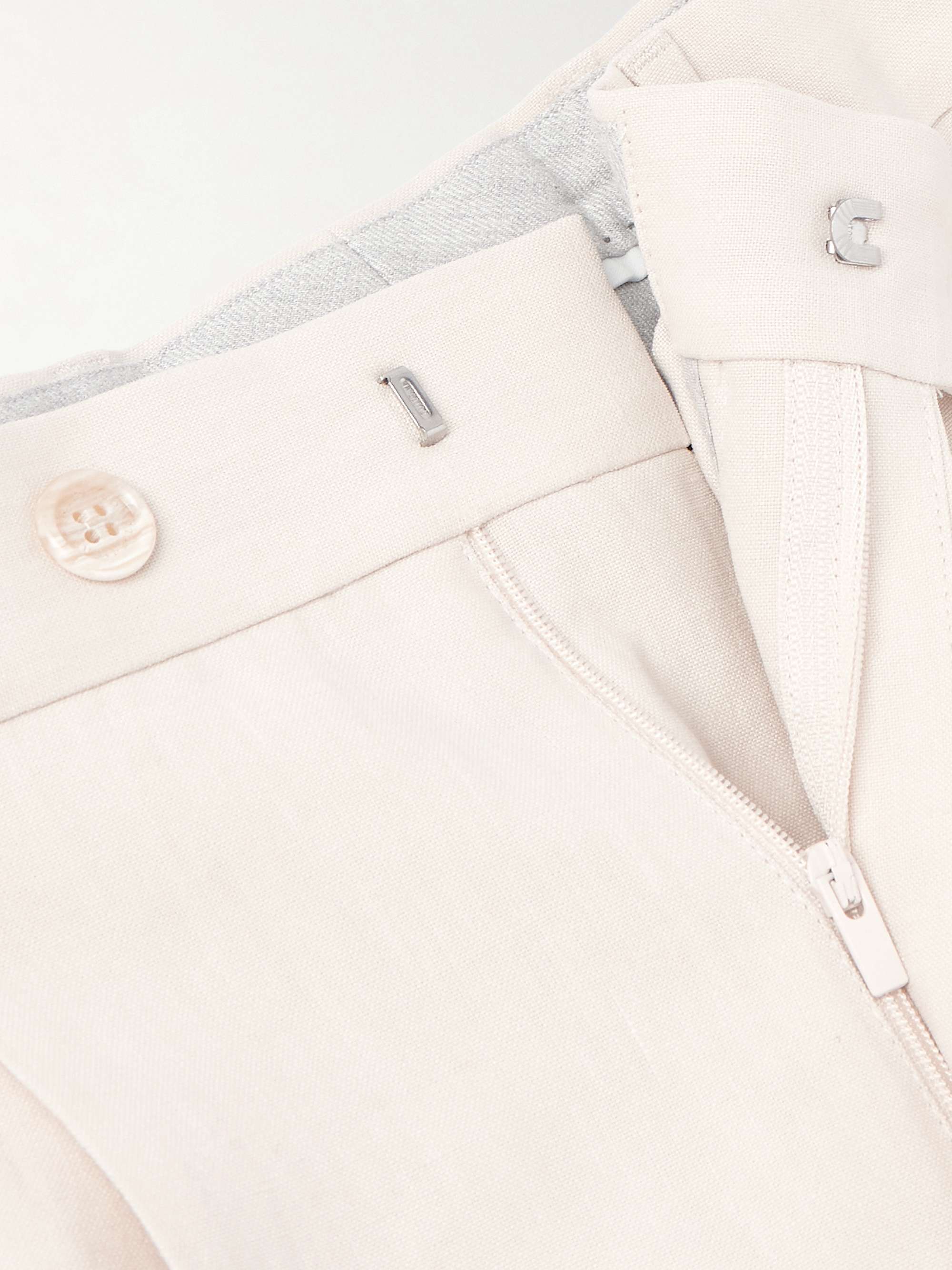 Slim-Fit Straight-Leg Oasi Linen-Twill Suit Trousers view