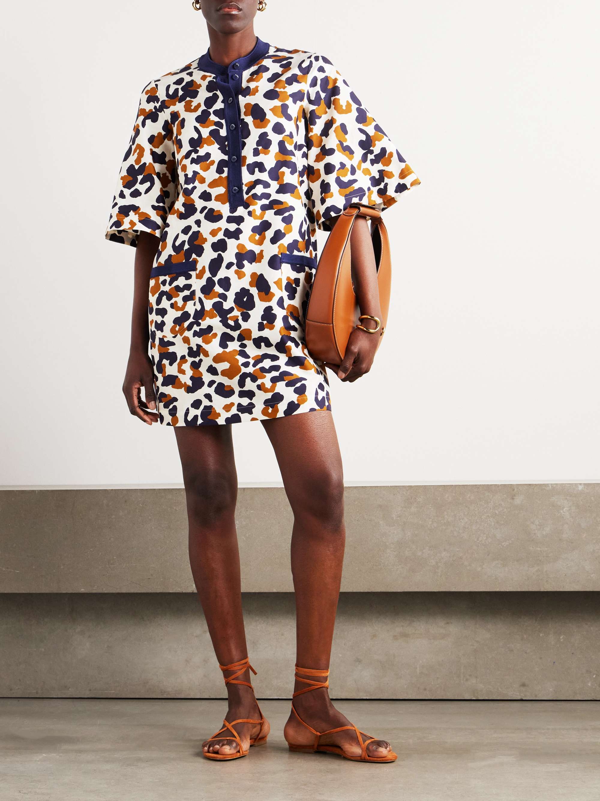 Coquillage Marée printed cotton and silk-blend twill coverup view