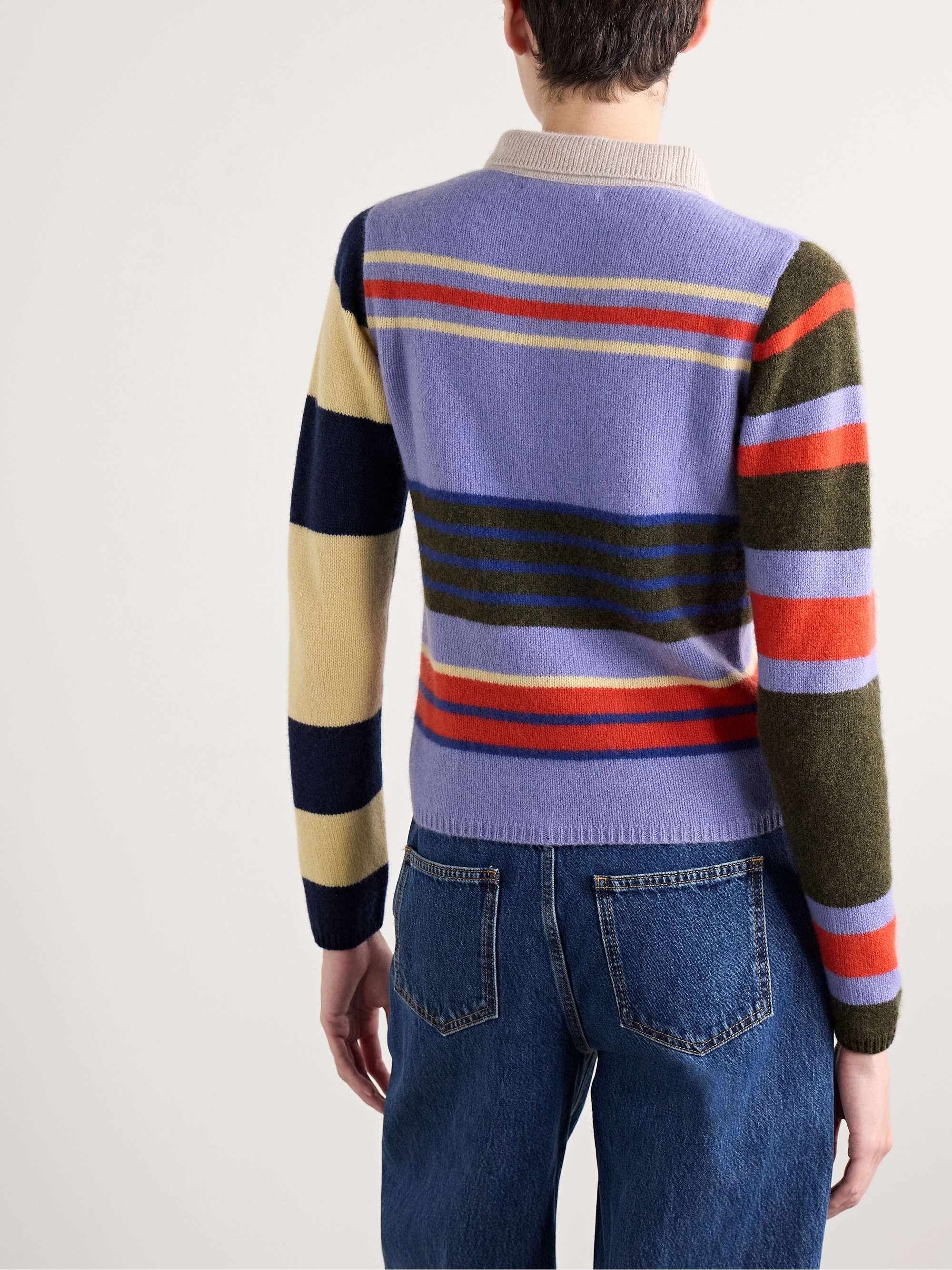 Chaos striped cashmere polo sweater view