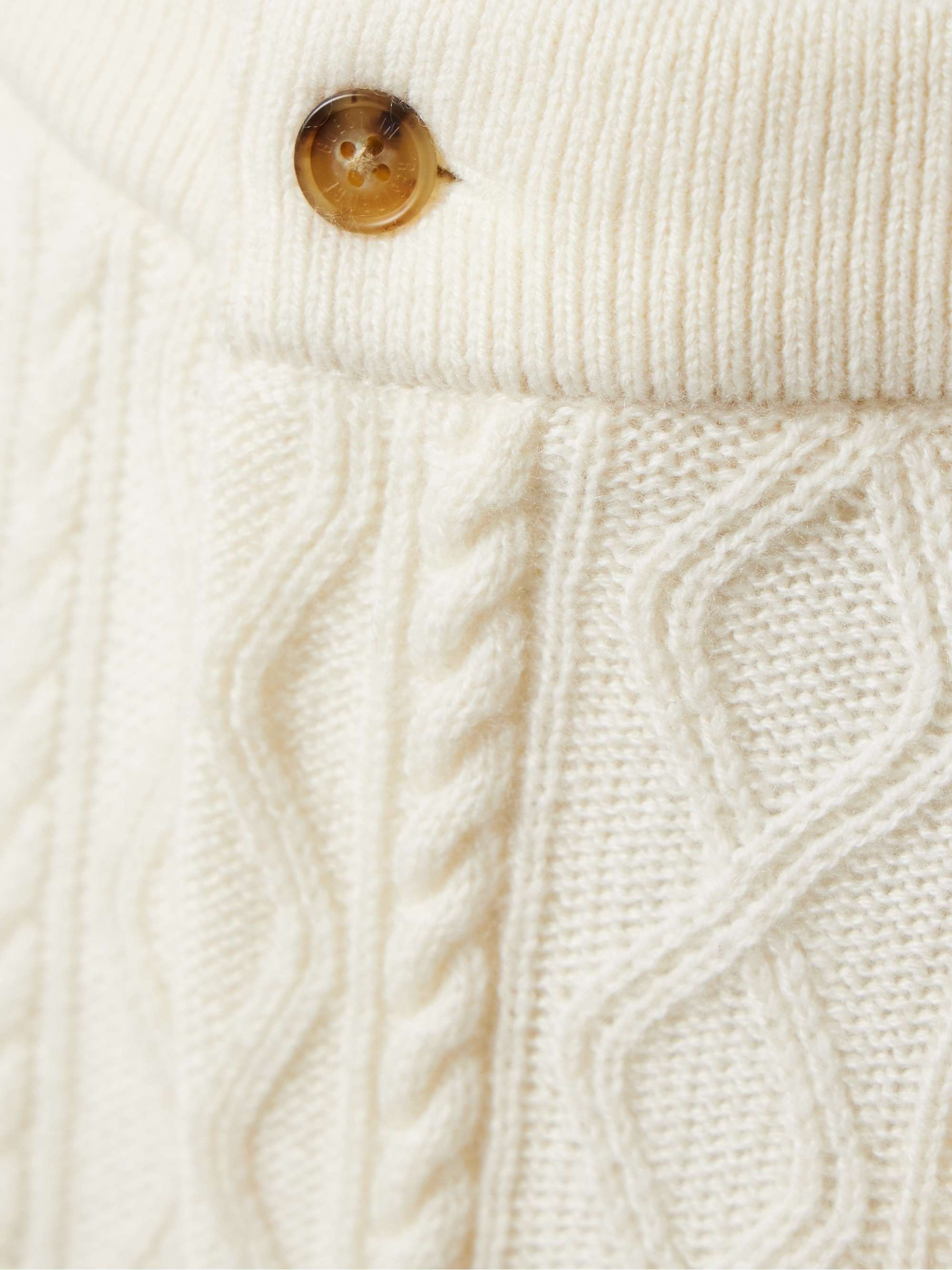 Cable-knit wool and cashmere-blend straight-leg pants view