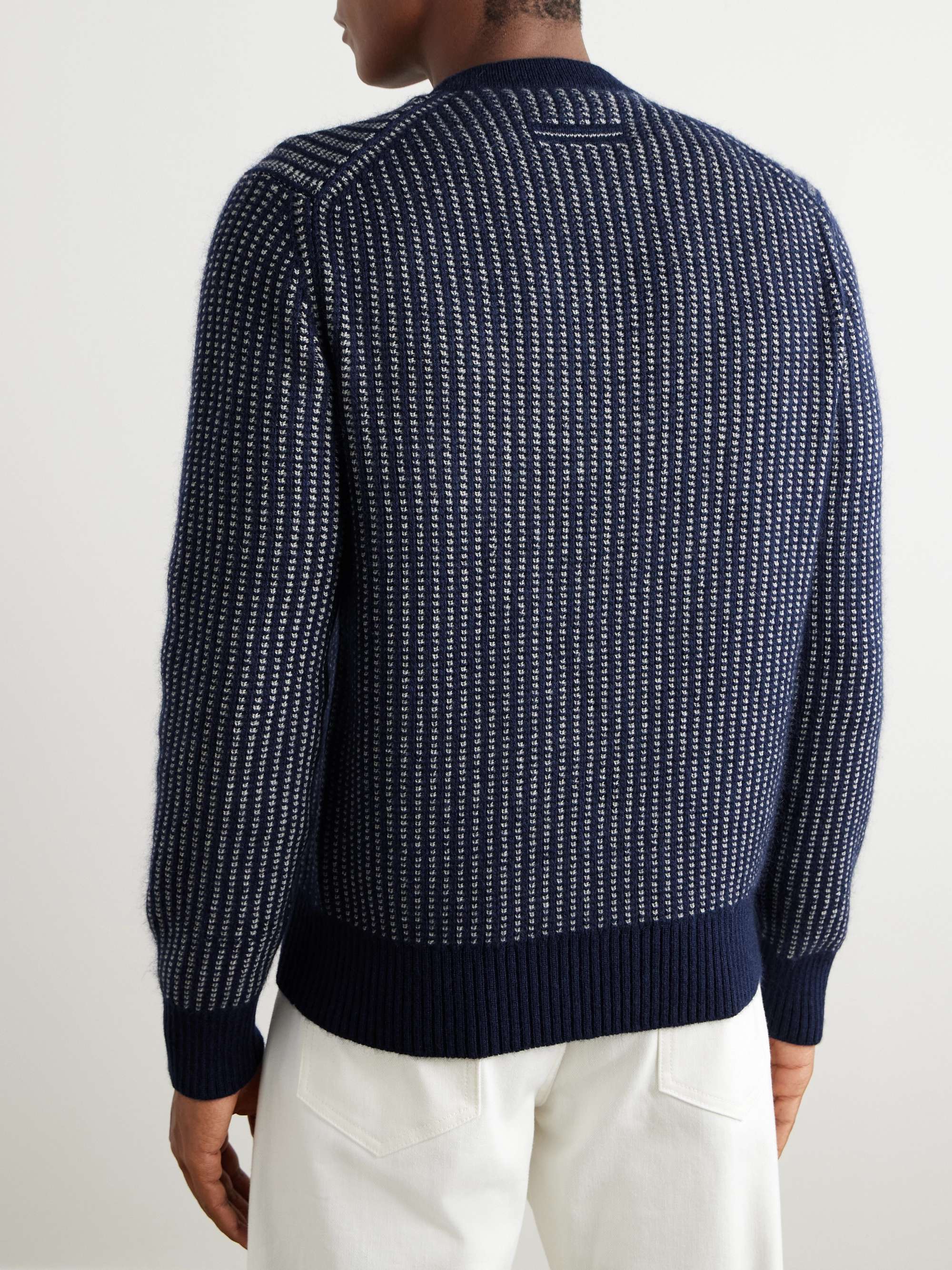 Waffle-Knit Cashmere, Mohair and Silk-Blend Sweater view