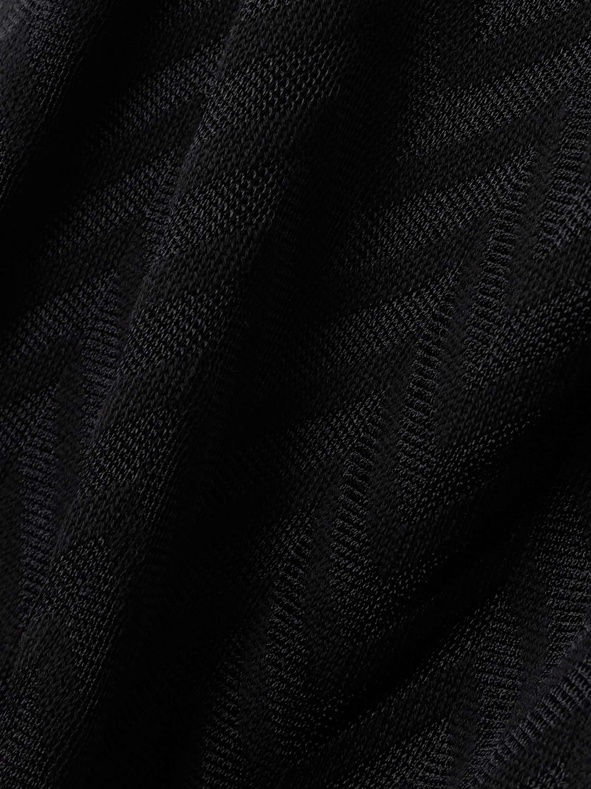 Striped crochet-knit cotton-blend mini dress view