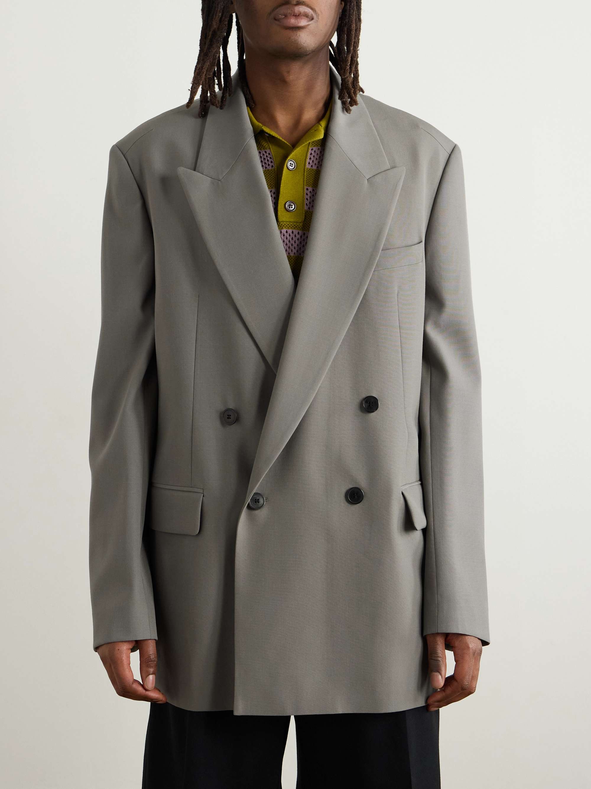 Oversized Double-Breasted Wool Blazer view