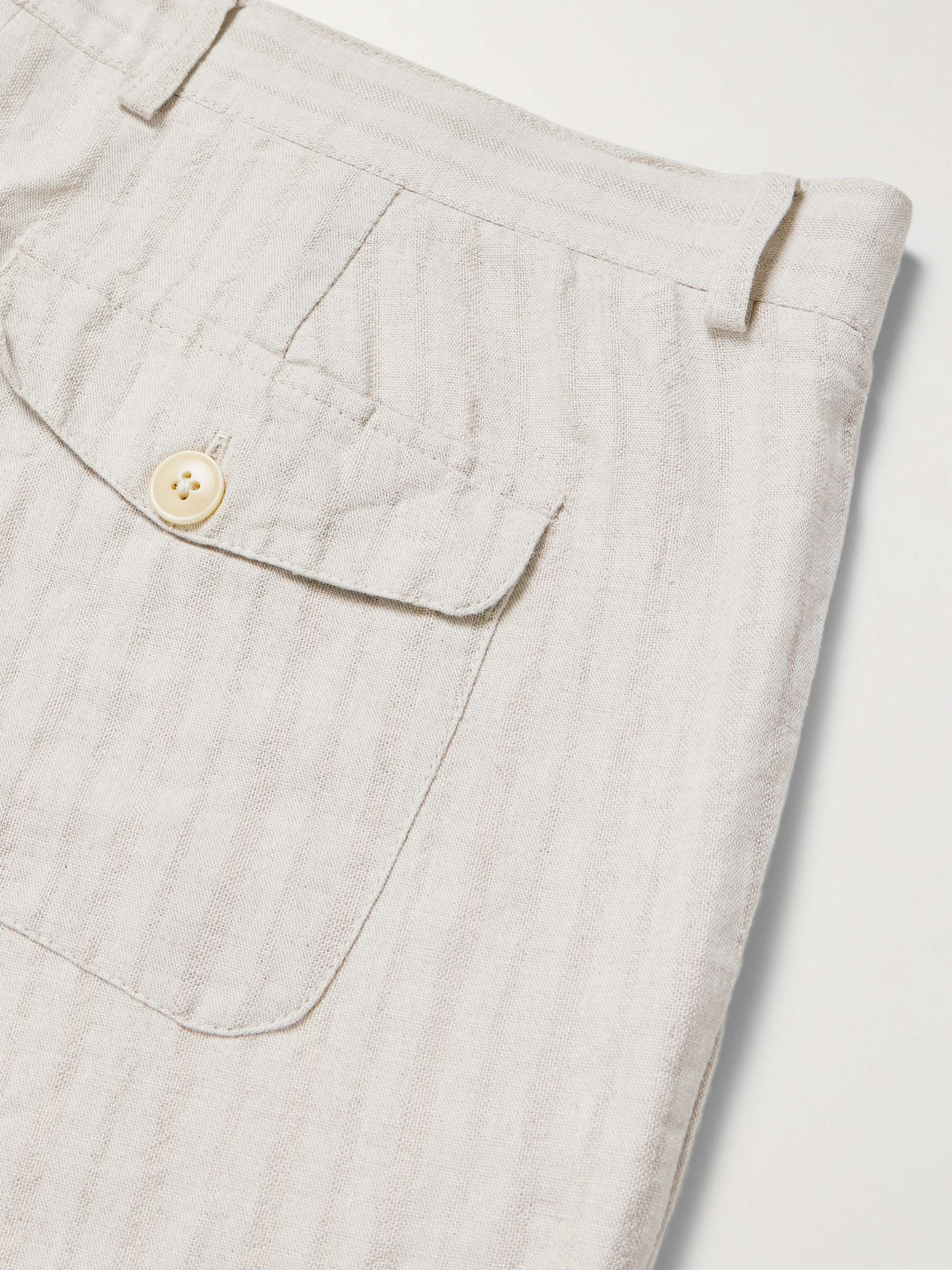 Orsman Wide-Leg Pleated Linen and Cotton-Blend Suit Trousers view