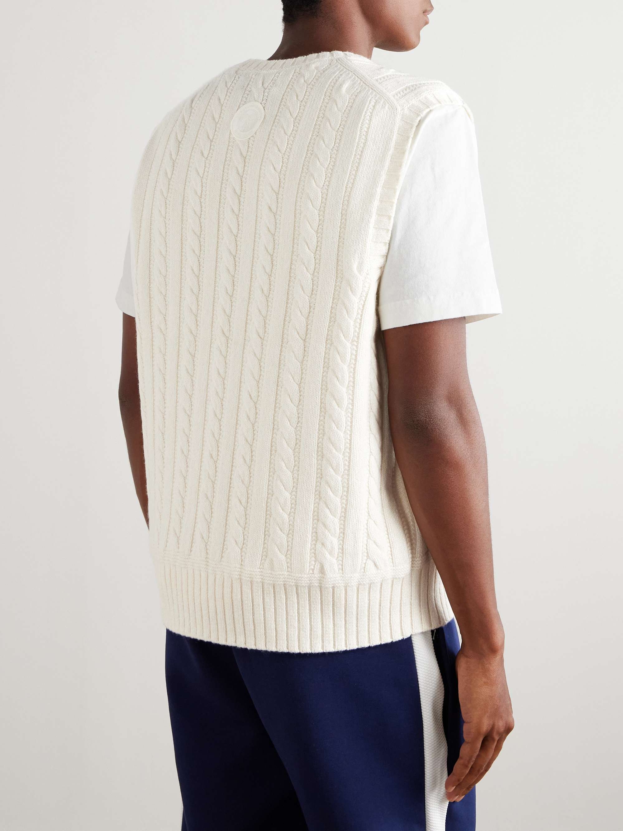 + Wimbledon Cable-Knit Cashmere, Cotton and Linen-Blend Sweater Vest view