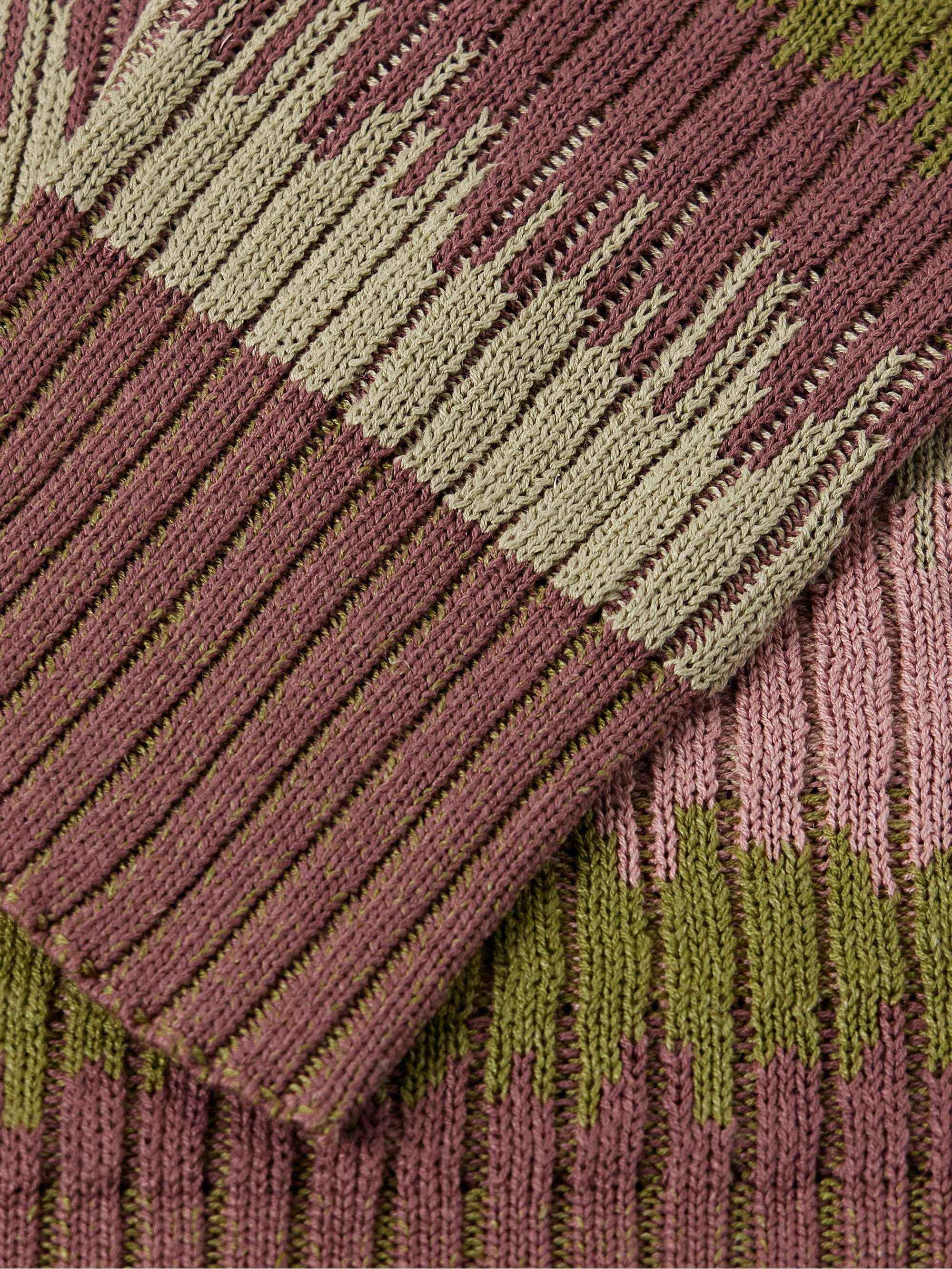 Striped Silk and Linen-Blend Cardigan view