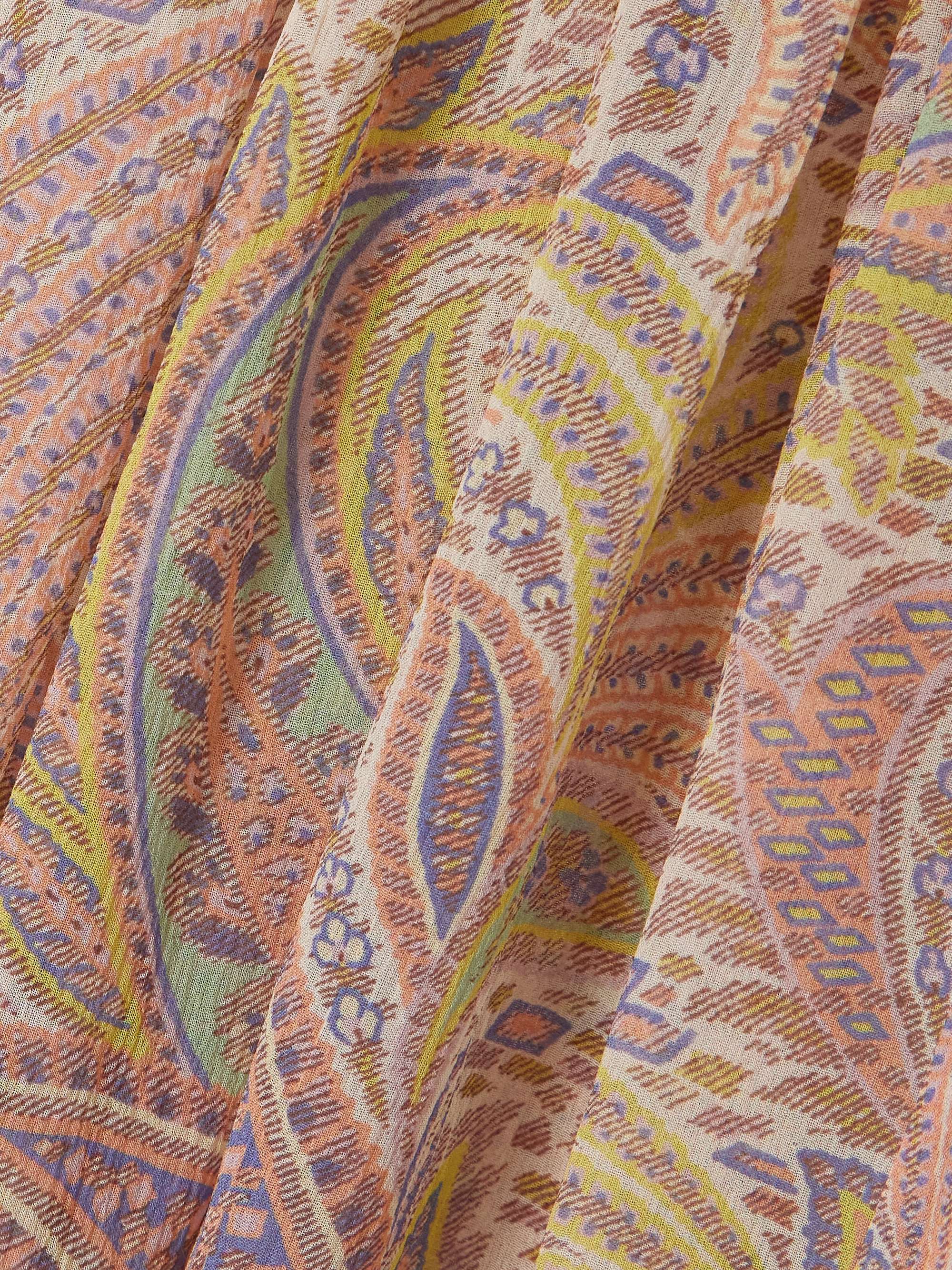 Gathered paisley-print silk-chiffon blouse view