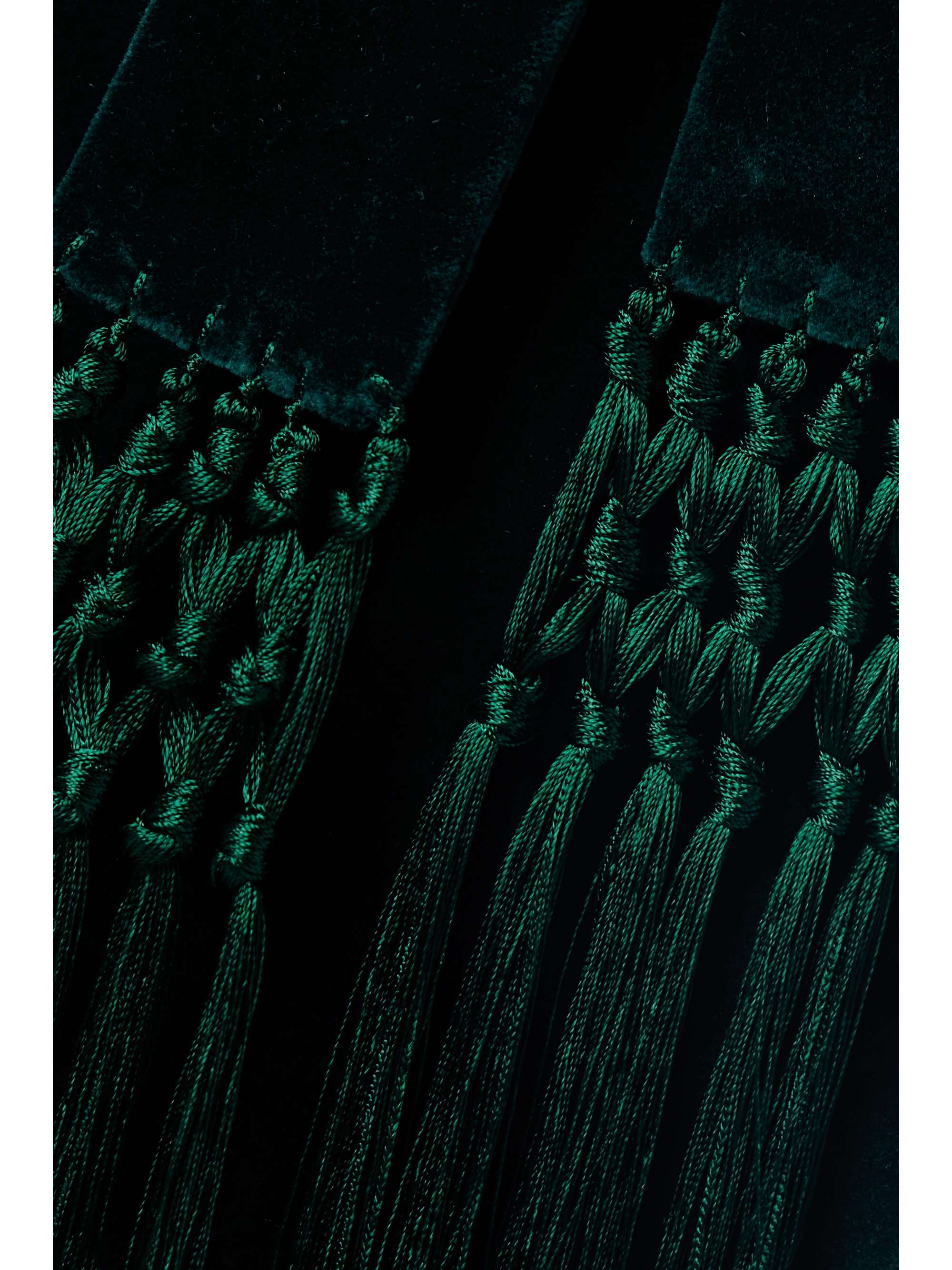 Raniya belted macramé-trimmed cotton-blend velvet jacket view