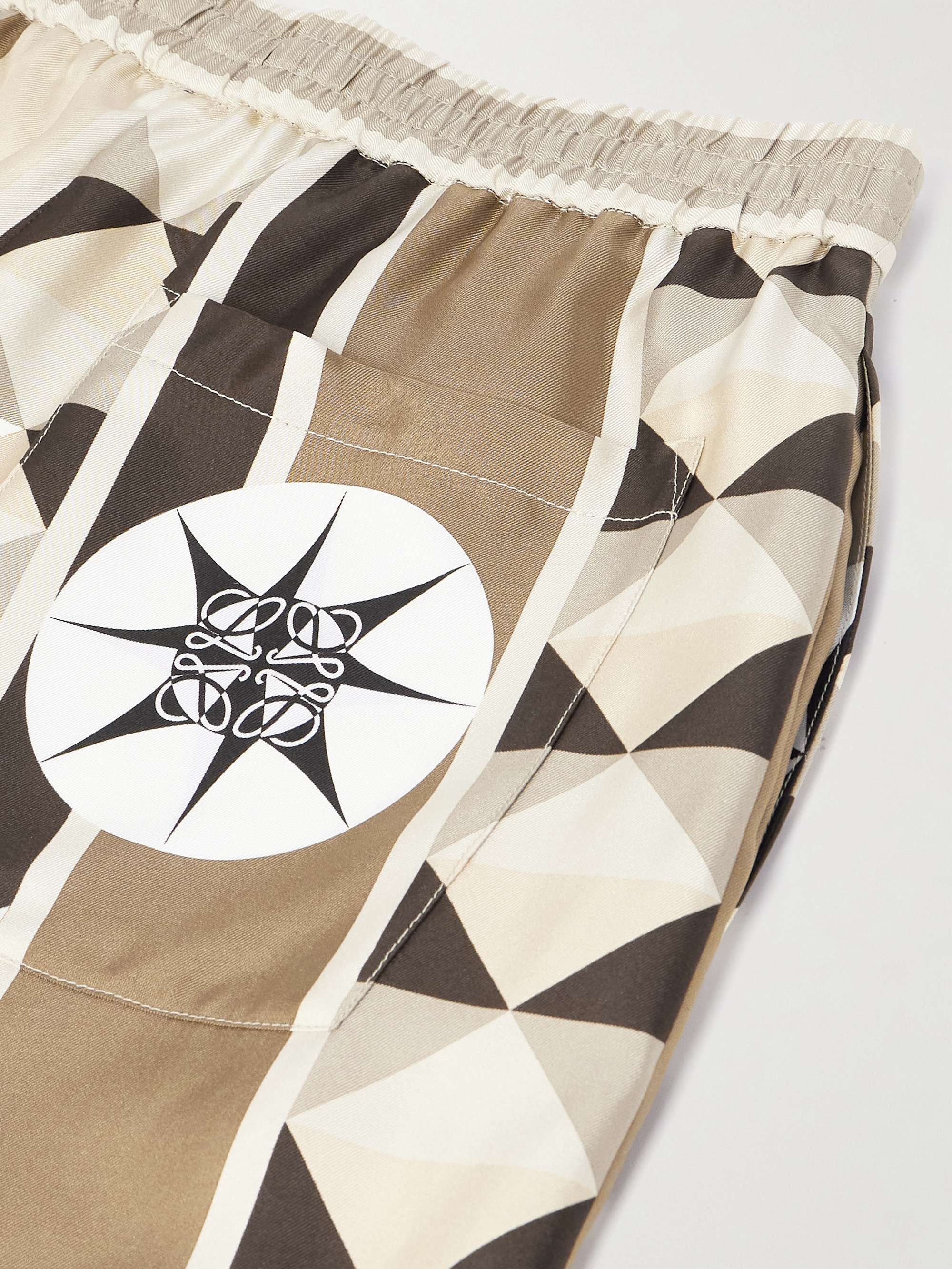 + Paula's Ibiza Straight-Leg Printed Silk Drawstring Shorts view