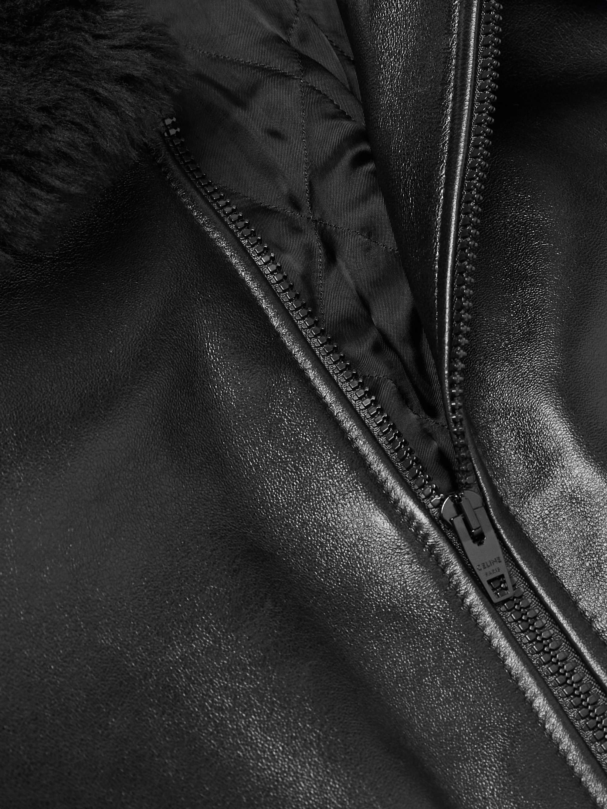 Shearling-Lined Leather Jacket view
