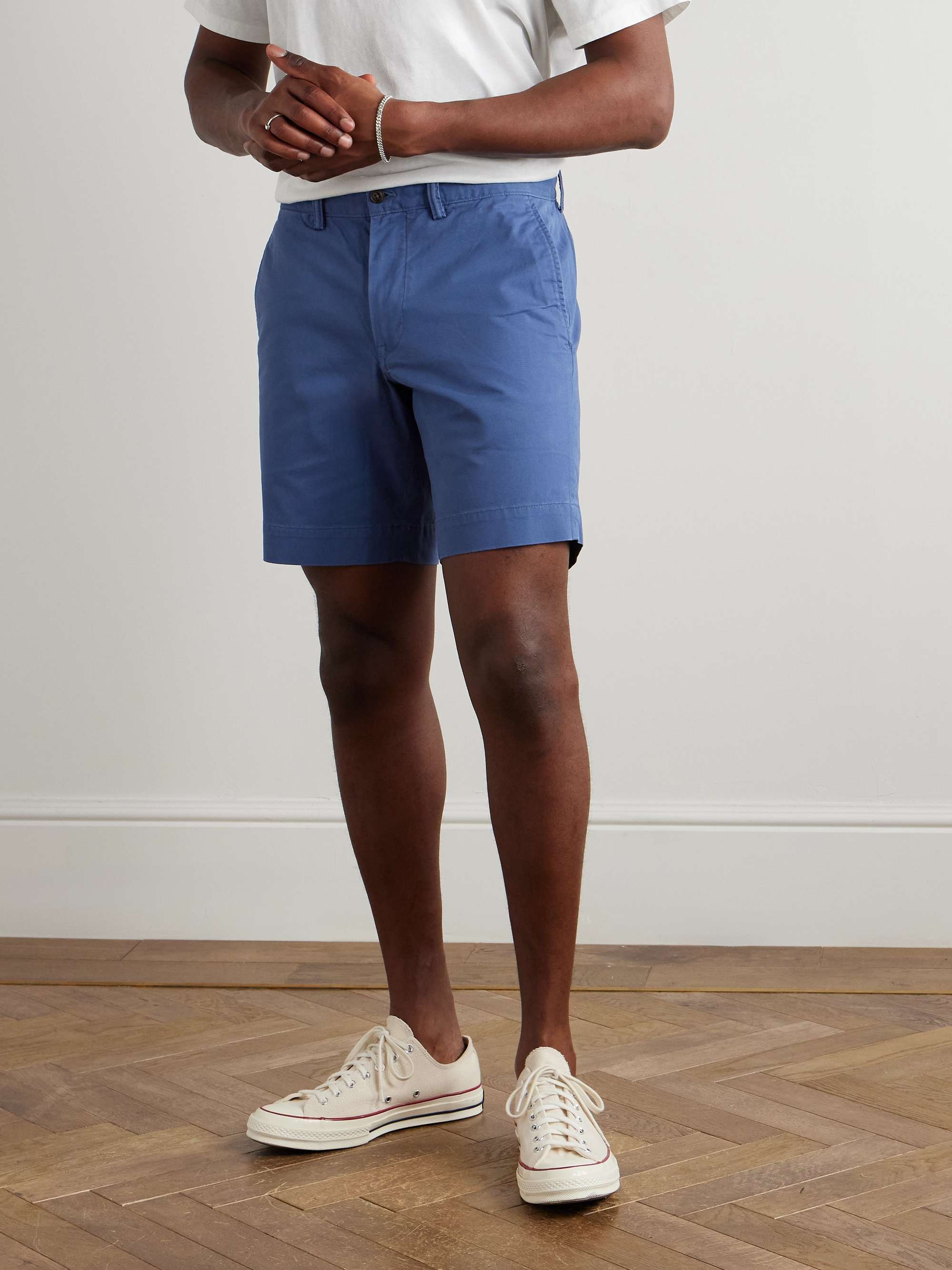 Straight-Leg Stretch-Cotton Twill Shorts view