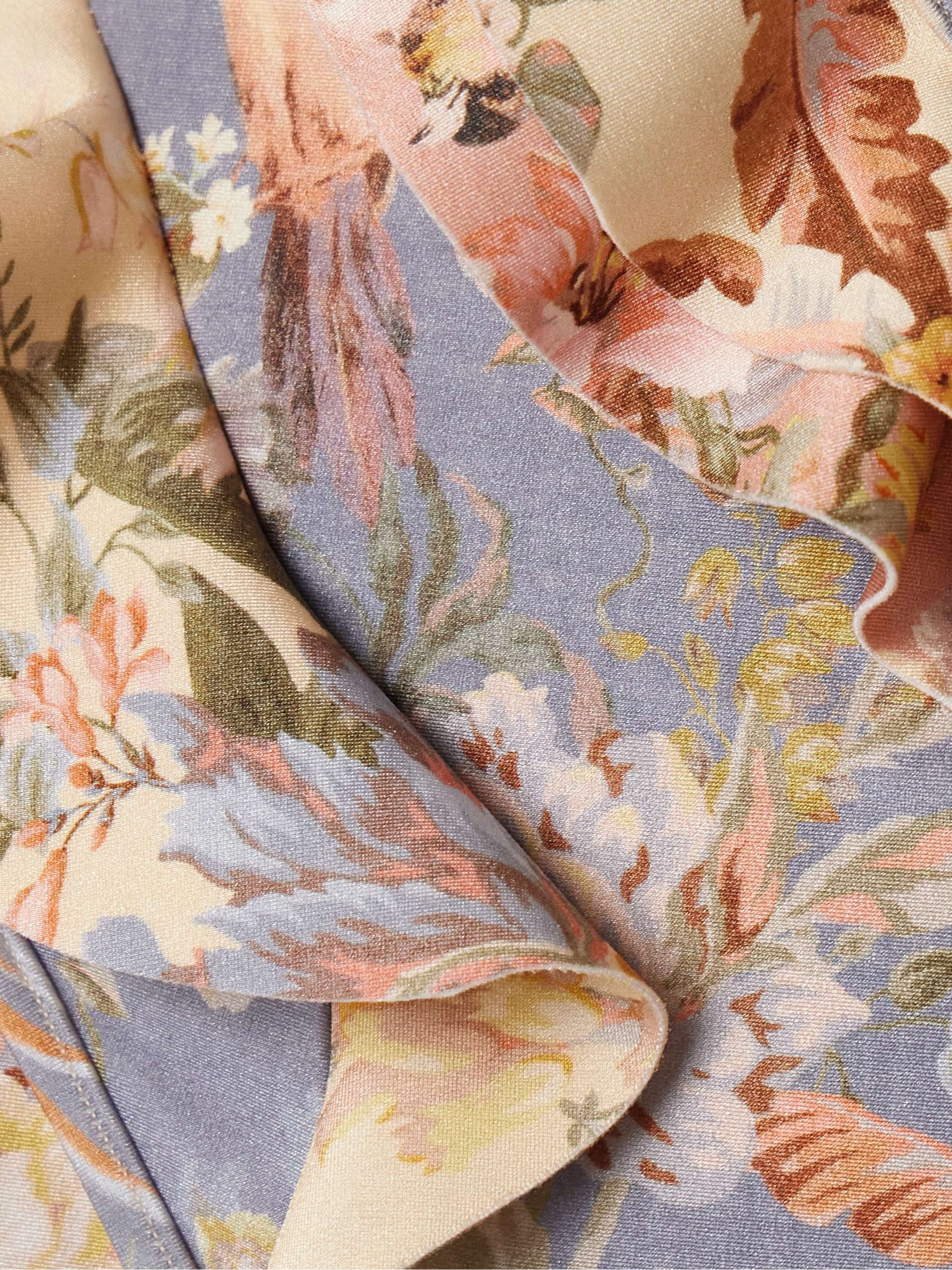 Tallow ruffled cutout floral-print swimsuit view