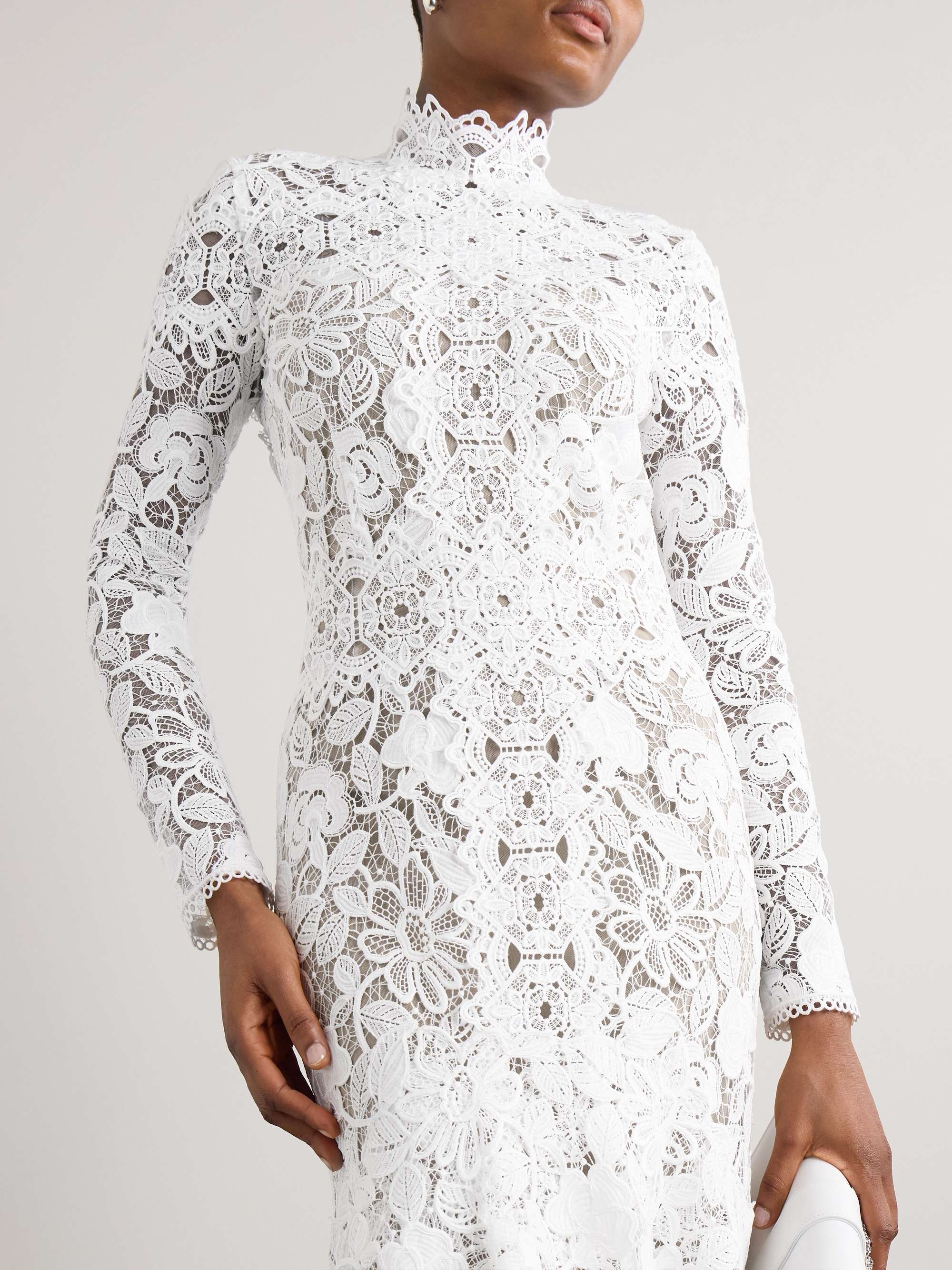 Alessa cutout corded lace and tulle turtleneck gown view