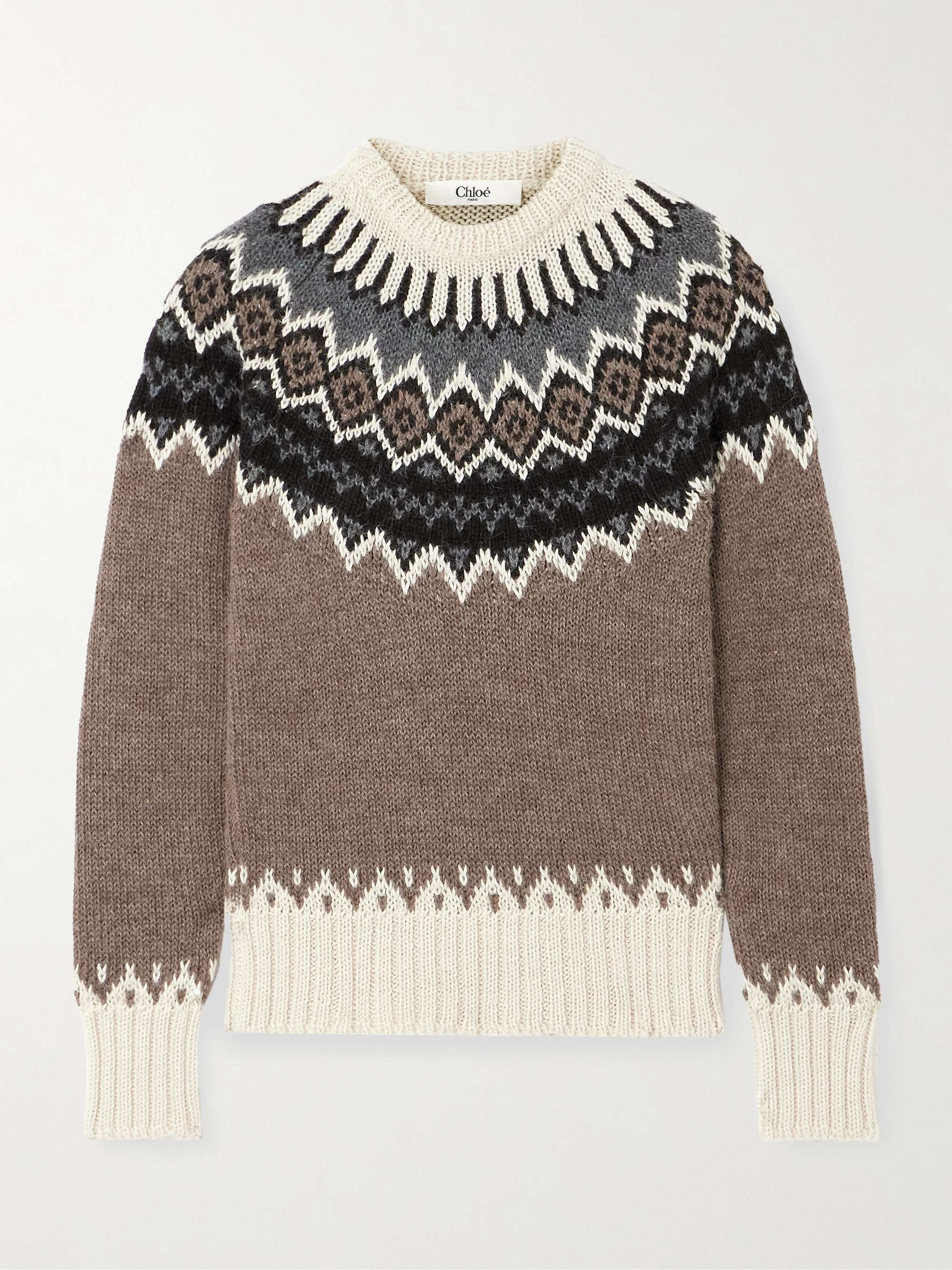 Fair Isle alpaca, merino wool and cashmere-blend sweater hero visual
