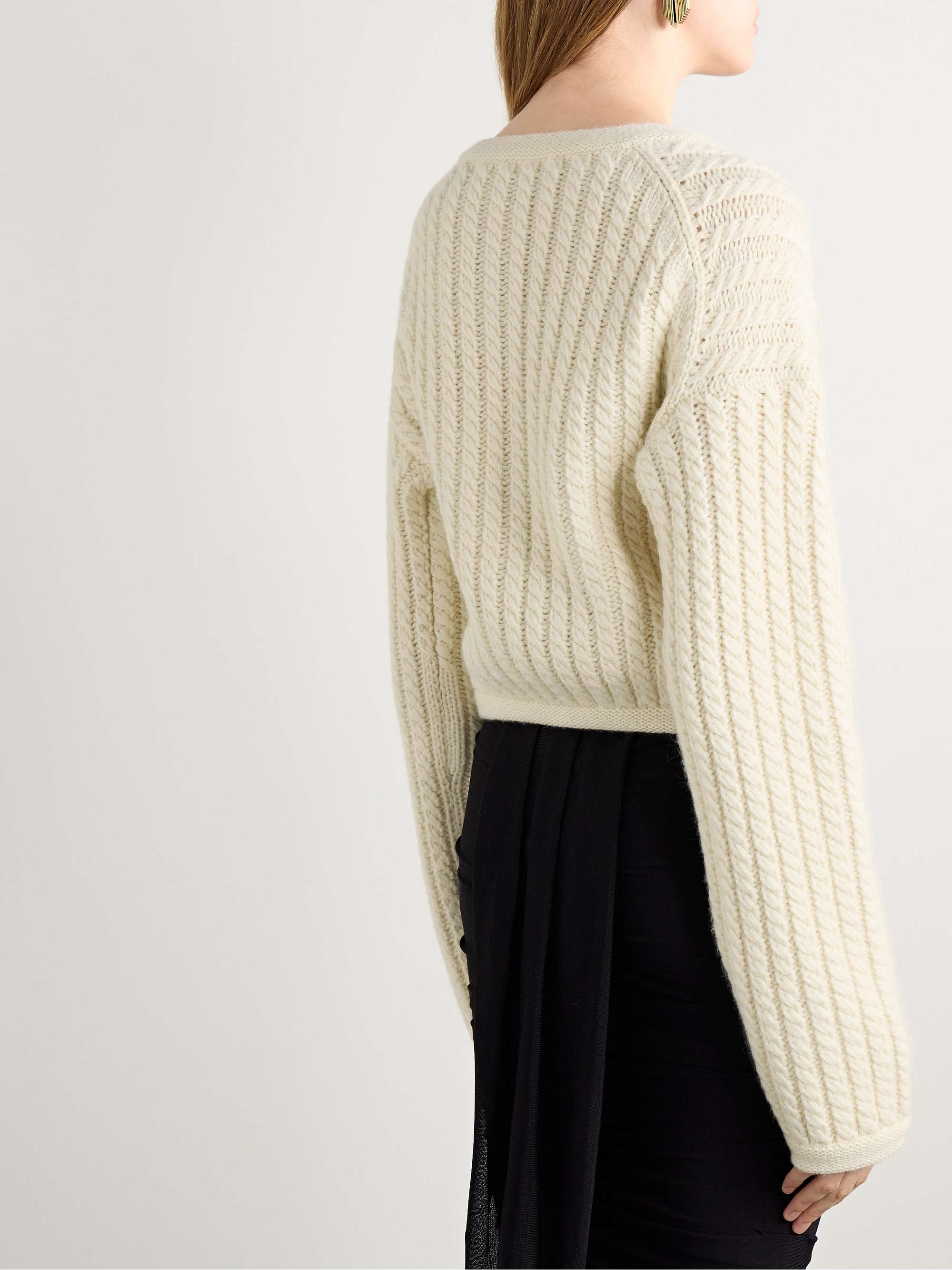 Balser cable-knit cashmere and mohair-blend cardigan view