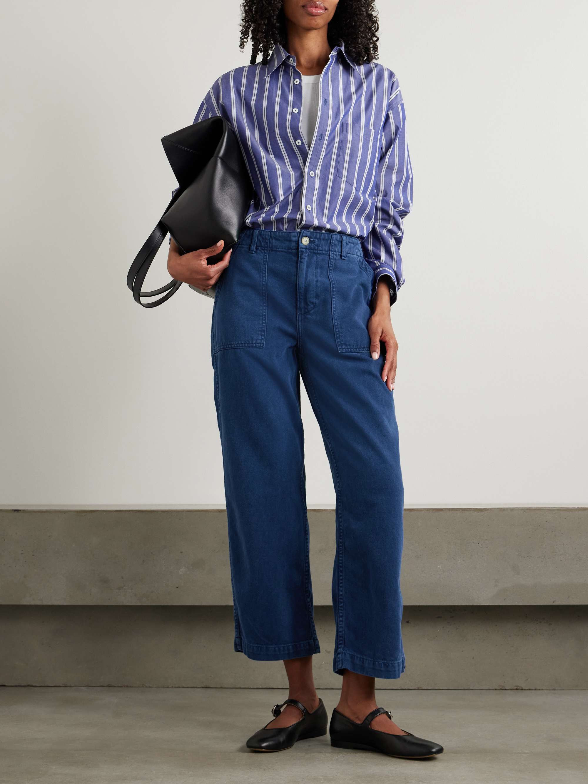Roma cotton-twill wide-leg pants view