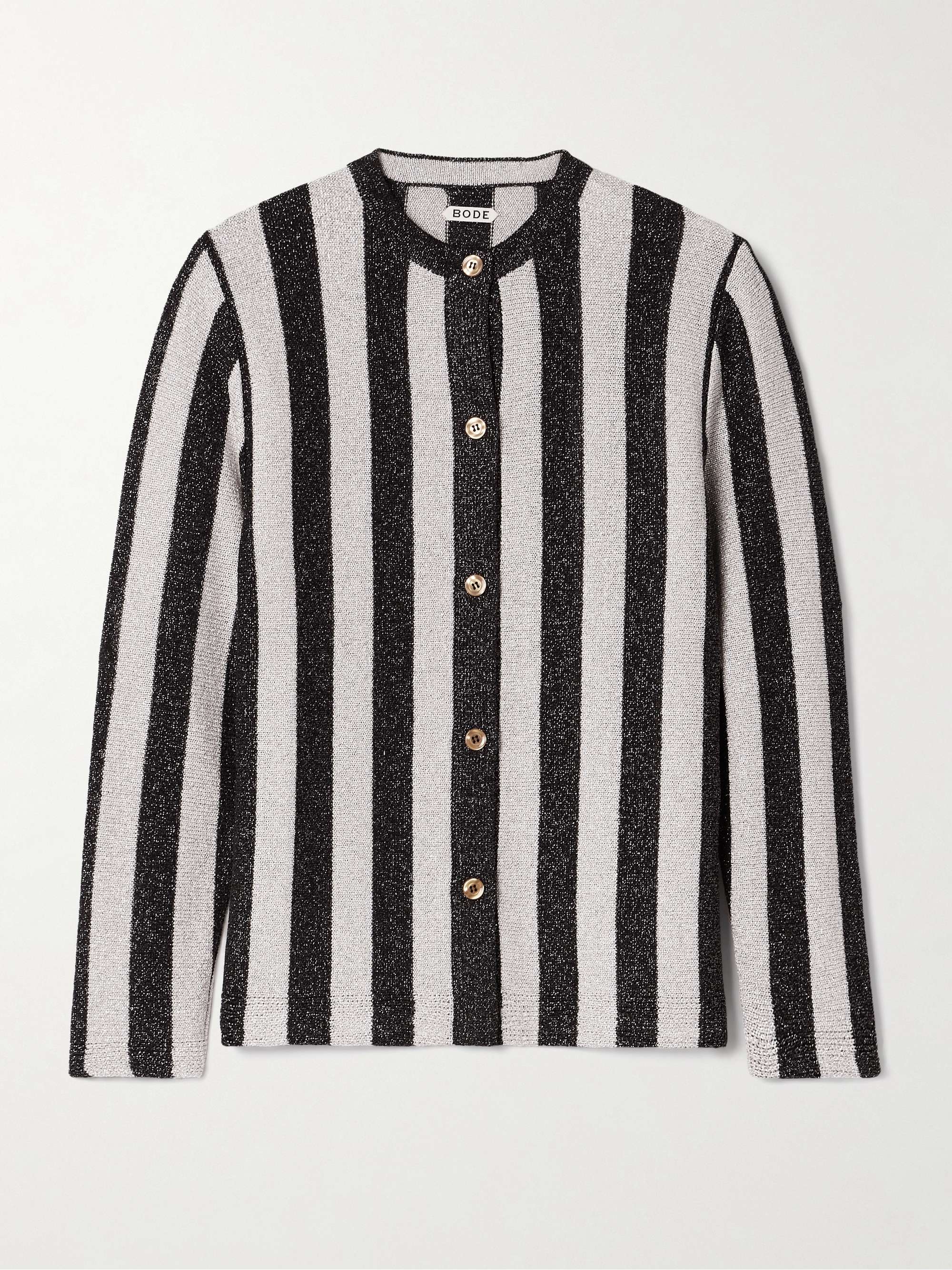Grandstand metallic striped knitted cardigan hero visual