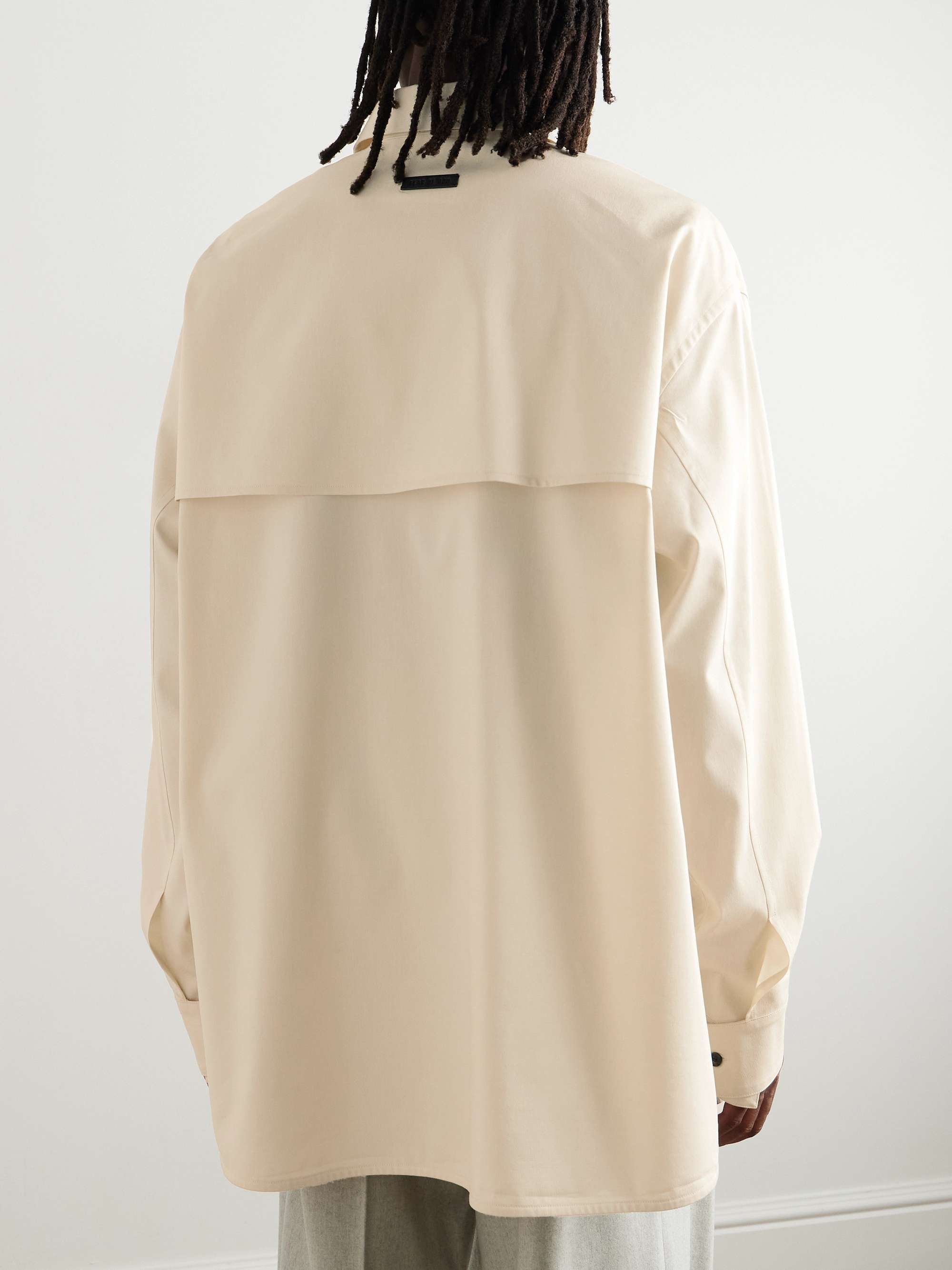 Oversized Stretch-Cotton and Wool-Blend Oxford Shirt view
