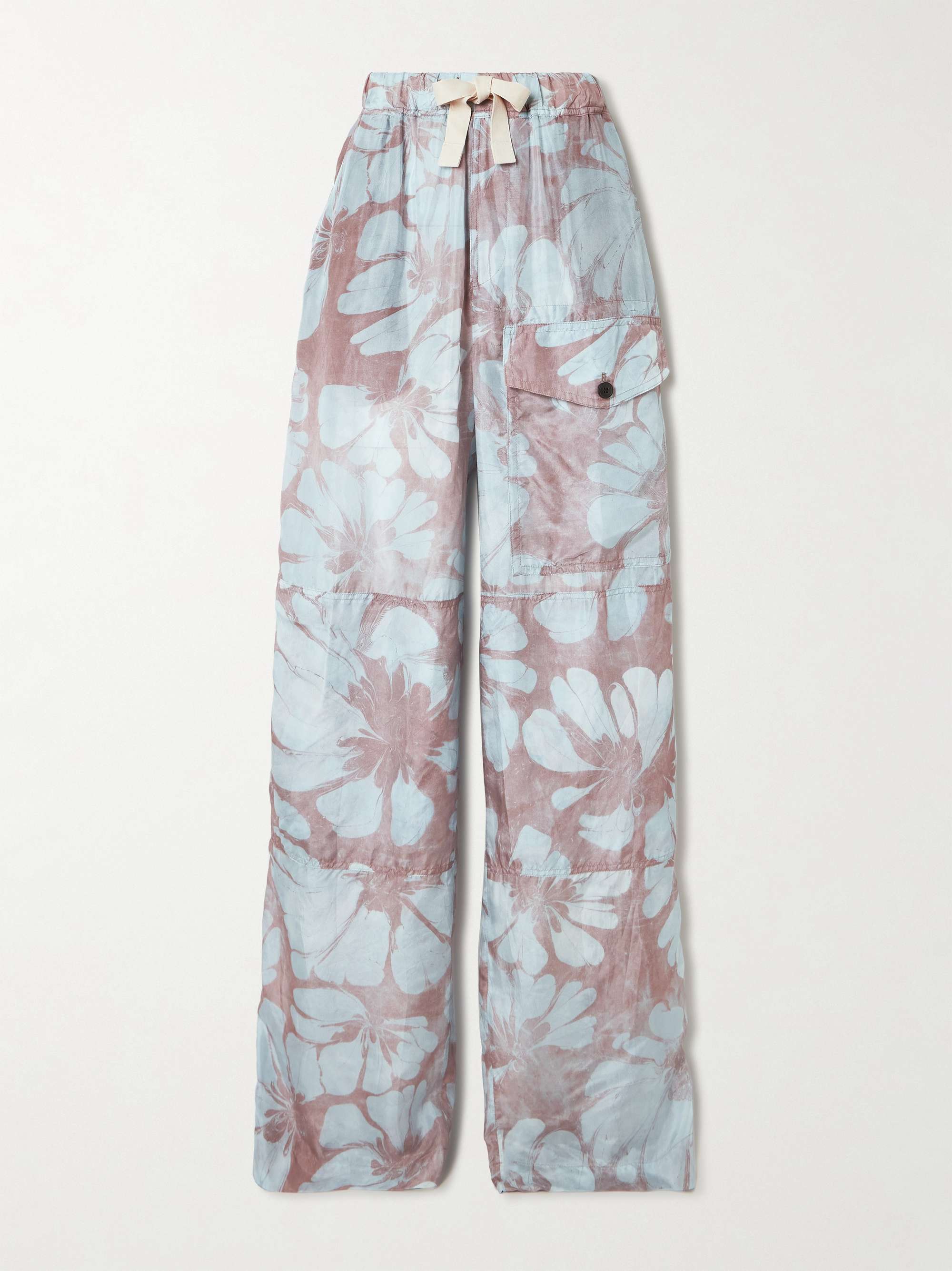 Grosgrain-trimmed floral-print silk-voile wide-leg pants hero visual
