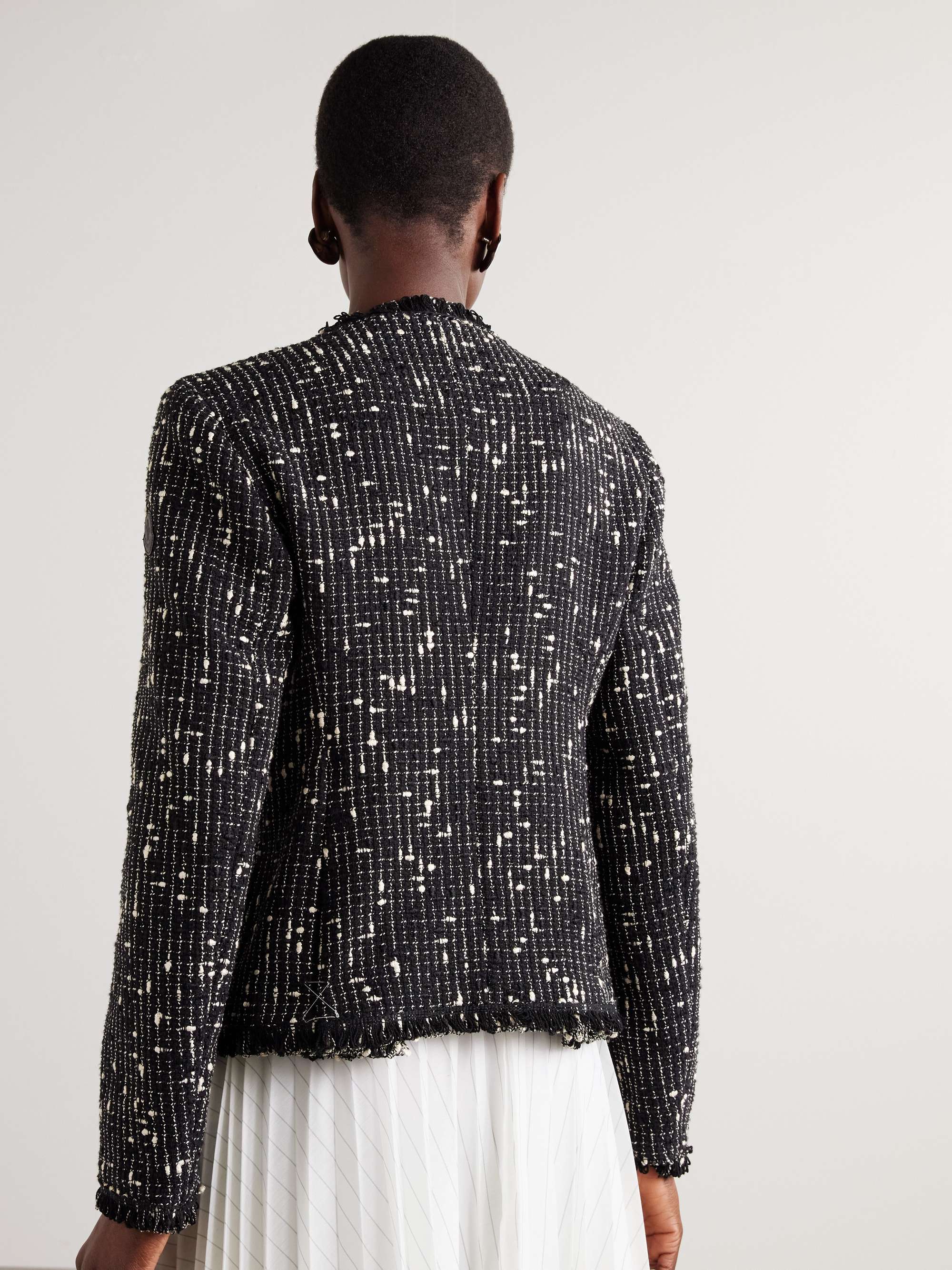 Verneuil Fringed linen and cotton-blend tweed jacket view