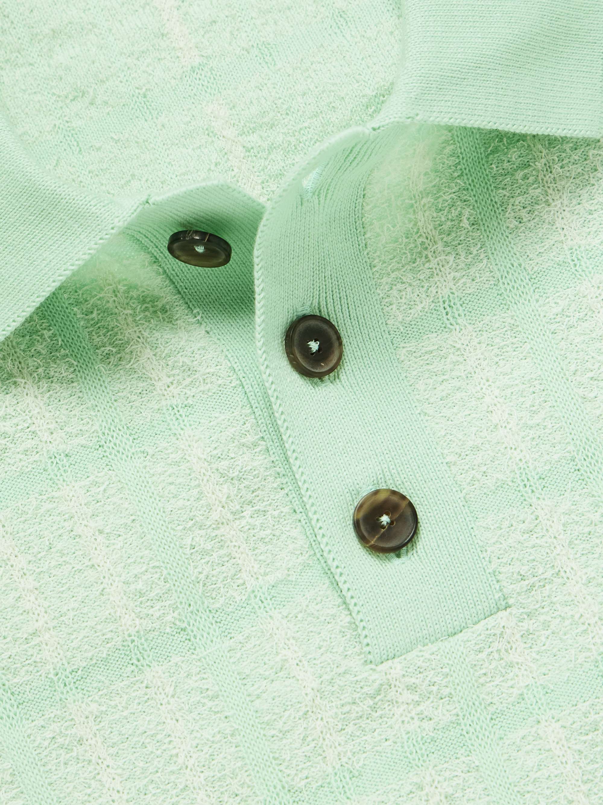 Checked Organic Cotton-Blend Jacquard Polo Shirt view