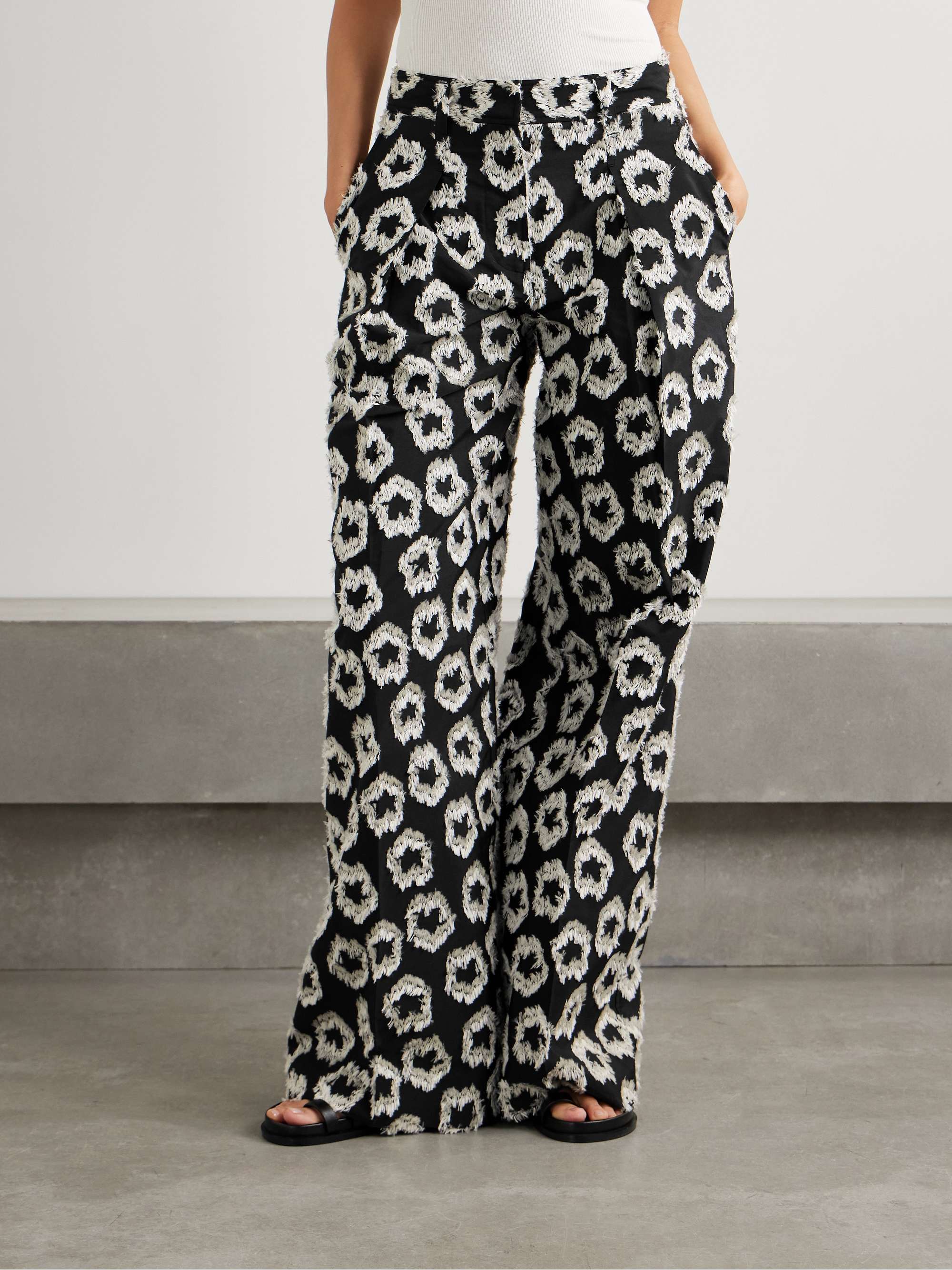 Cai pleated recycled fil coupé faille wide-leg pants view