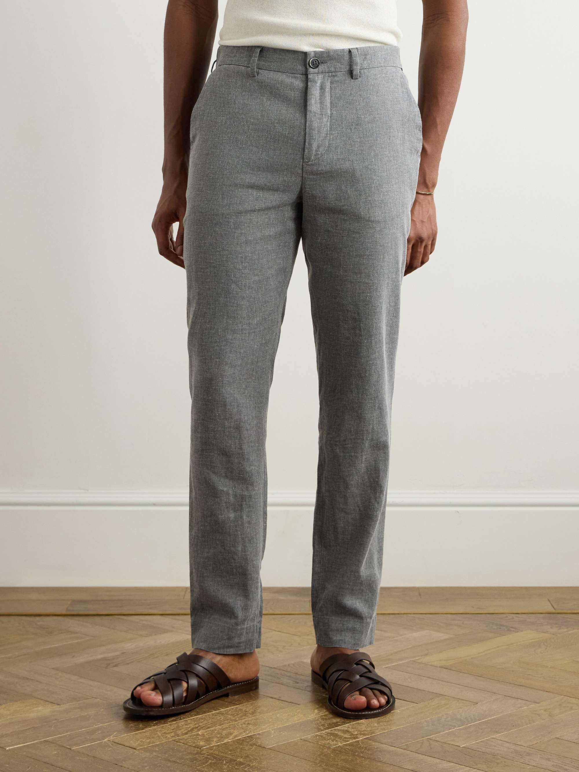 Pinco Tapered Linen-Blend Trousers view