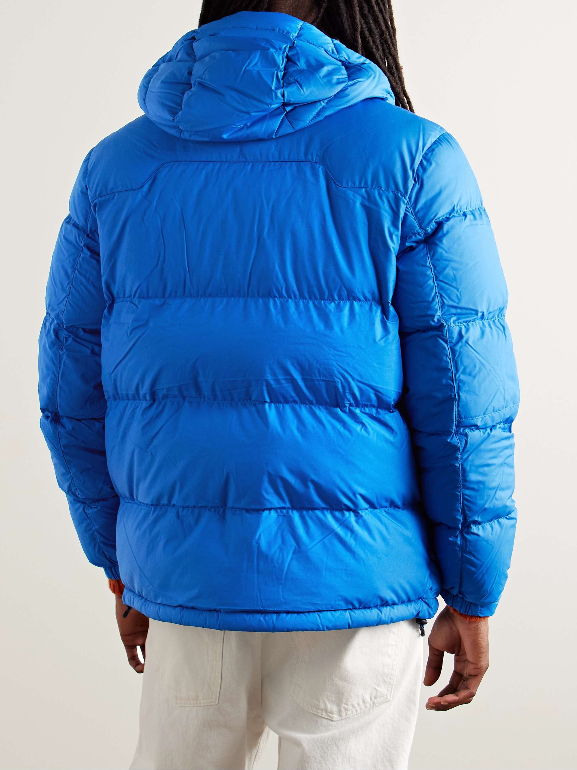 Logo-Embroidered Quilted Recycled-Shell Hooded Down Jacket view