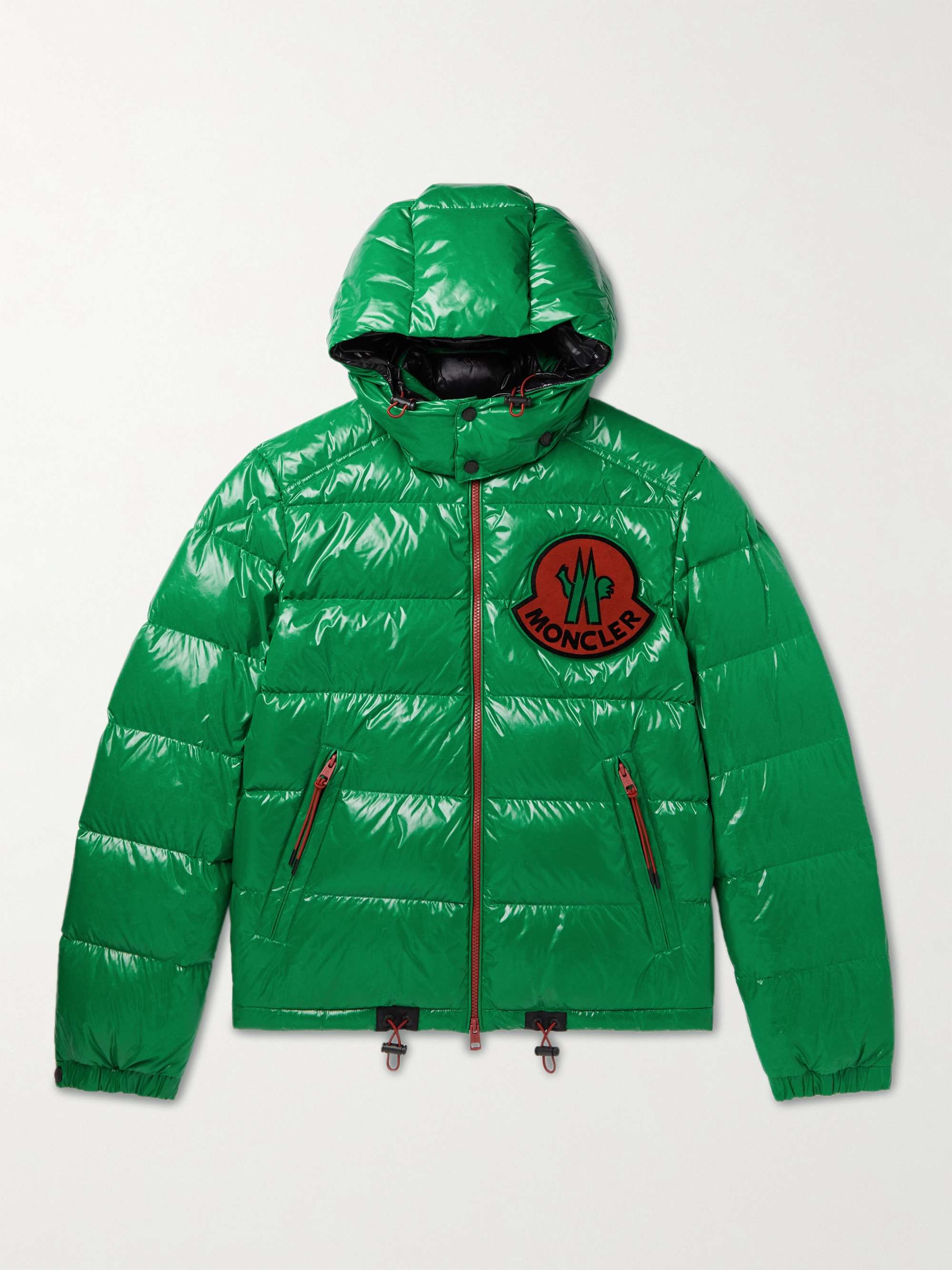 2 Moncler 1952 Haggi Logo-Appliquéd Quilted Recycled Glossed-Shell Hooded Down Jacket hero visual