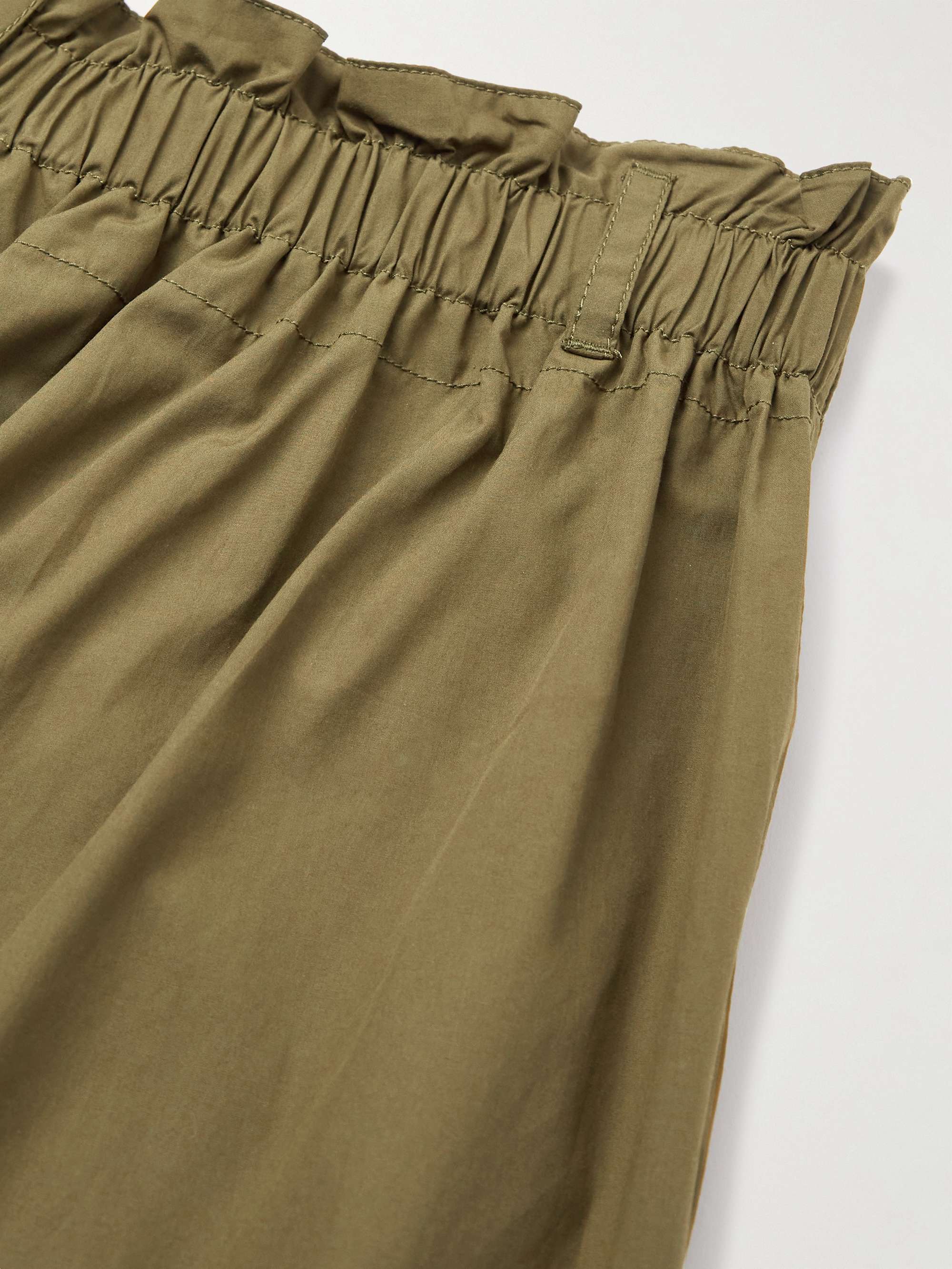 2 Moncler 1952 Straight-Leg Pleated Cotton-Poplin Shorts view