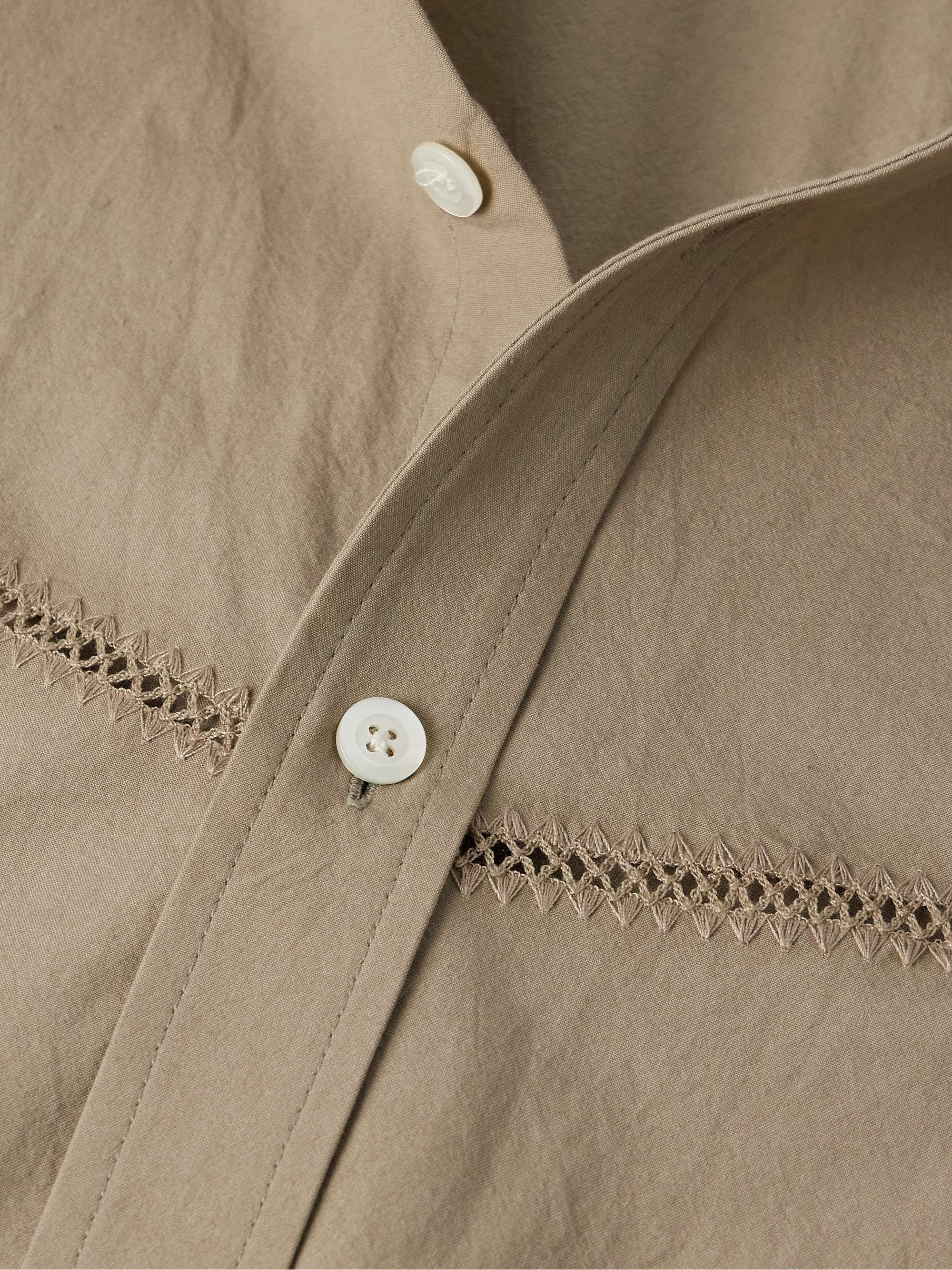 Crochet-Trimmed Cotton-Poplin Shirt view
