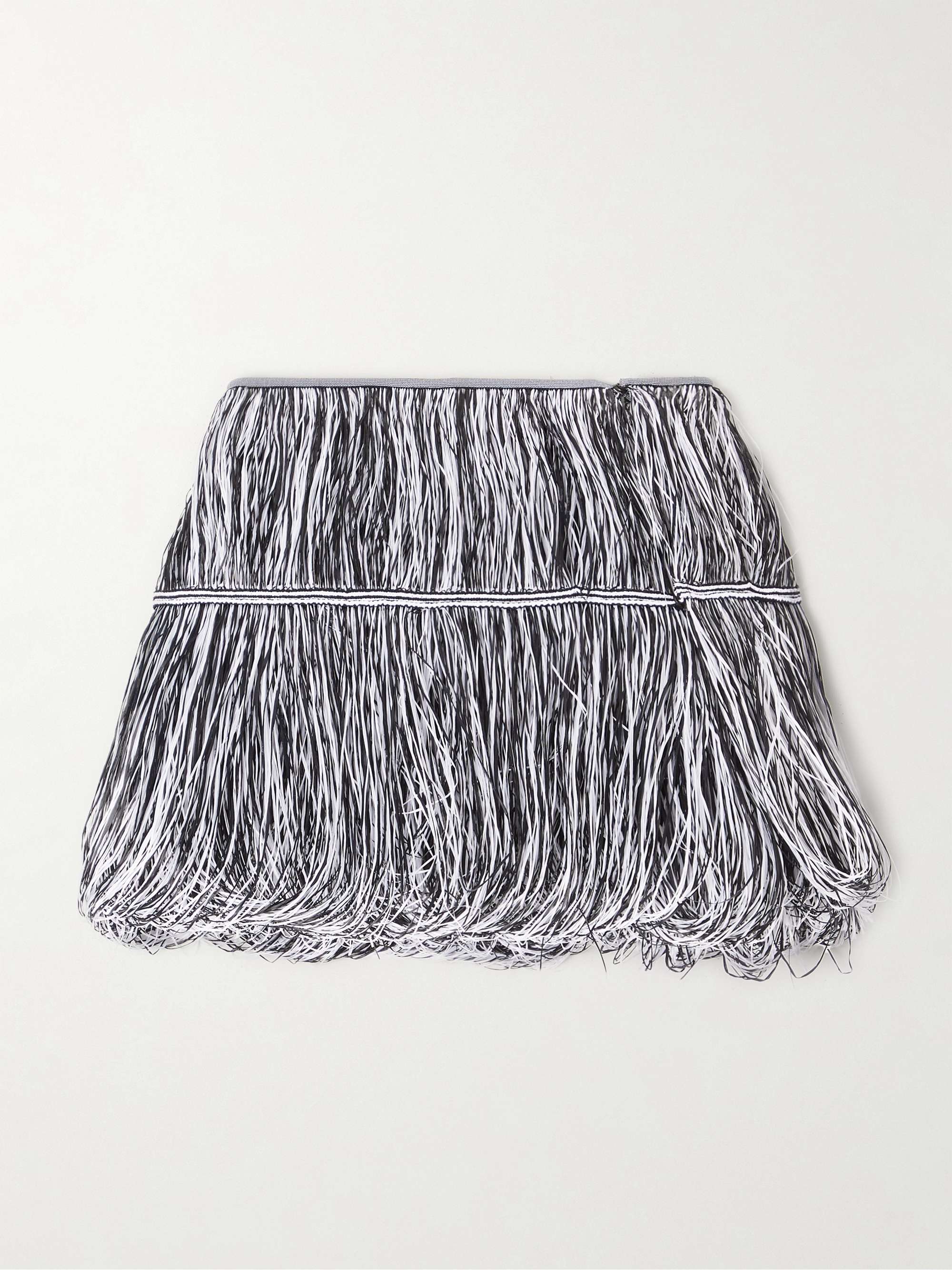 Tiered fringed chenille mini skirt hero visual
