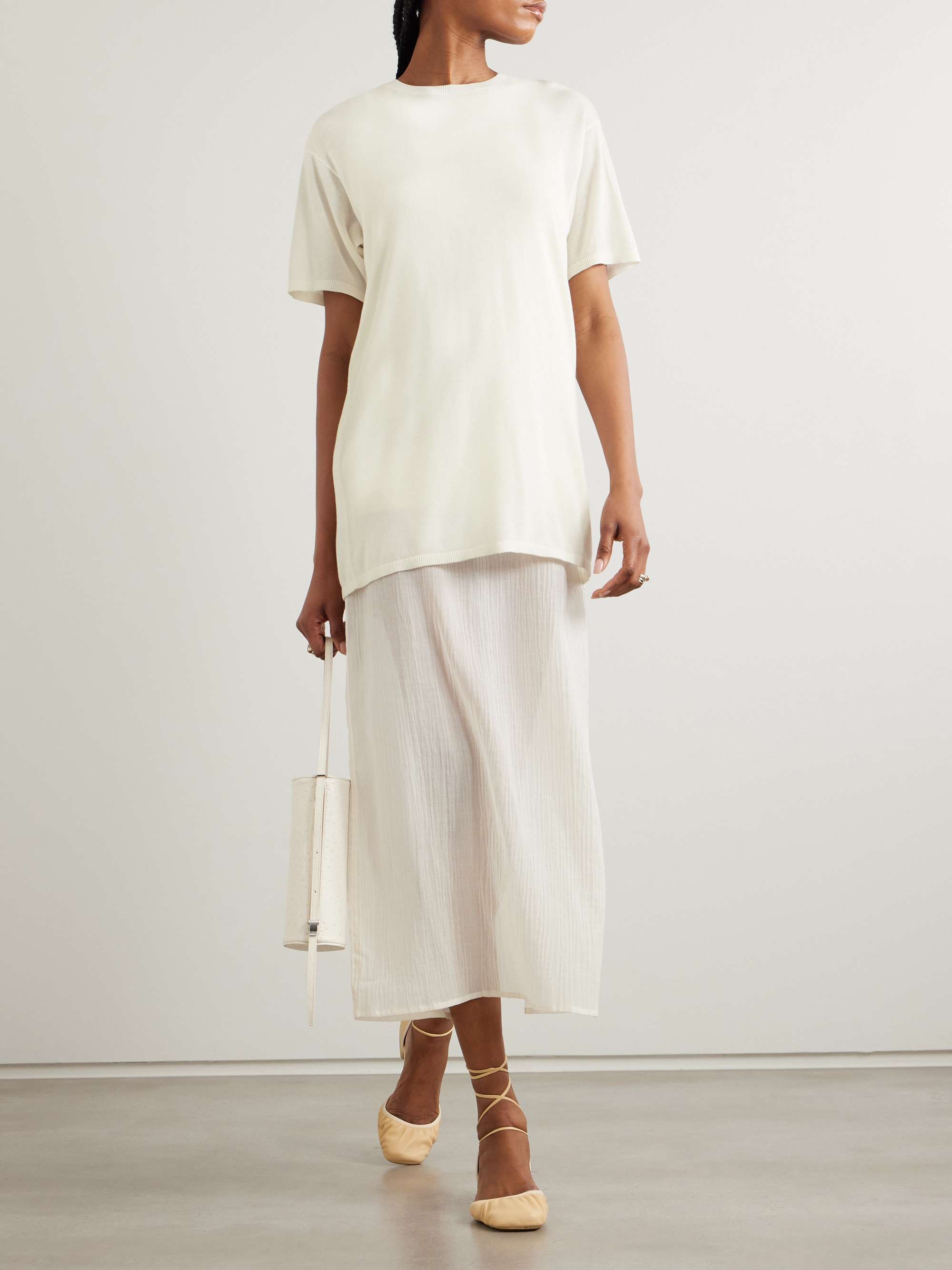 Lyocell and cashmere-blend T-shirt view