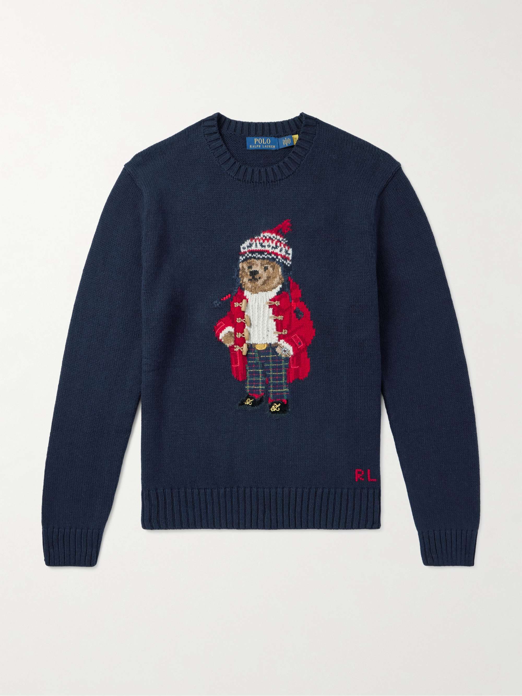 Embellished Intarsia-Knit Cotton and Cashmere-Blend Sweater hero visual