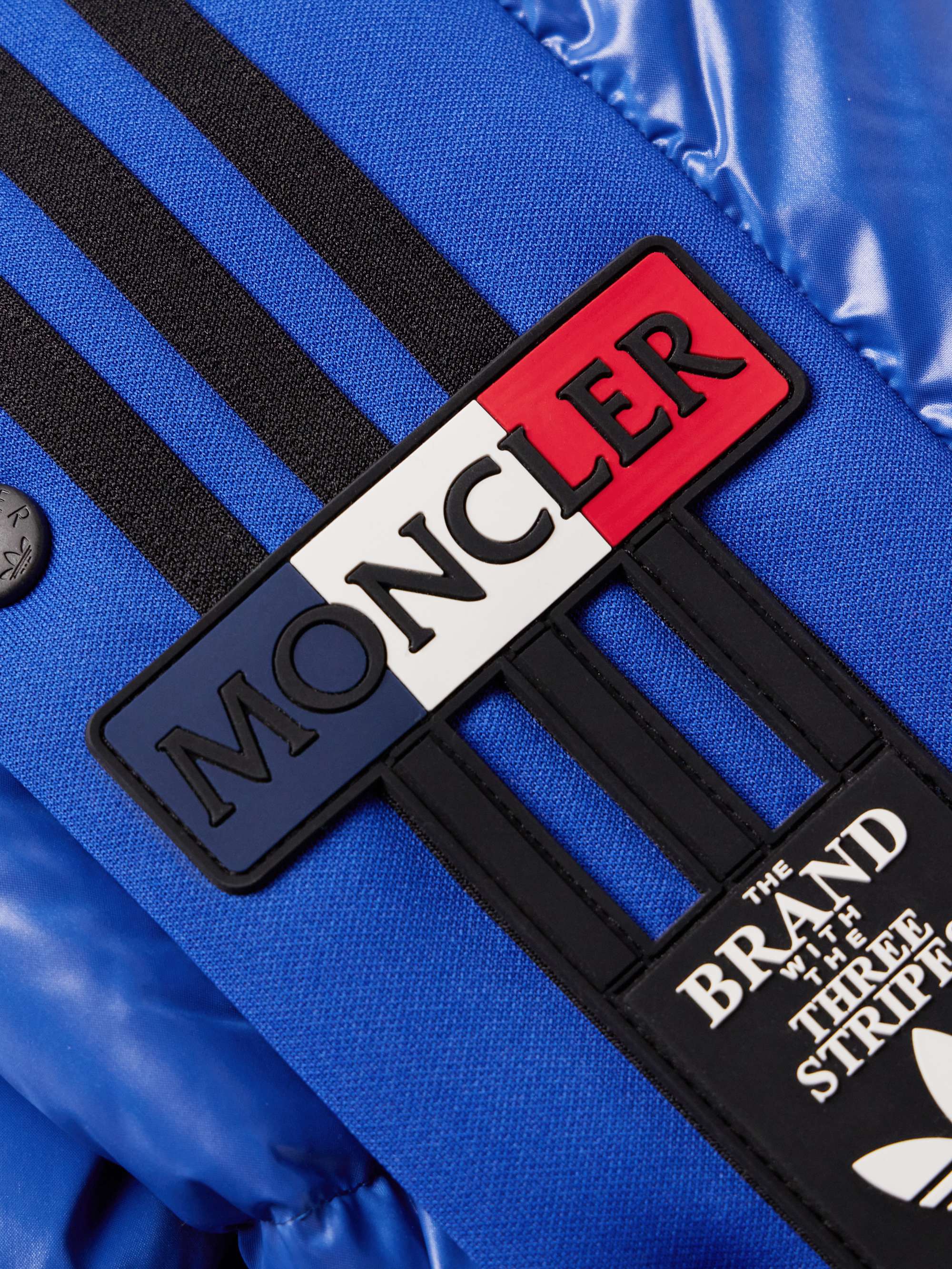 + adidas Originals Beiser Tech Jersey-Trimmed Quilted Glossed-Shell Hooded Down Jacket view