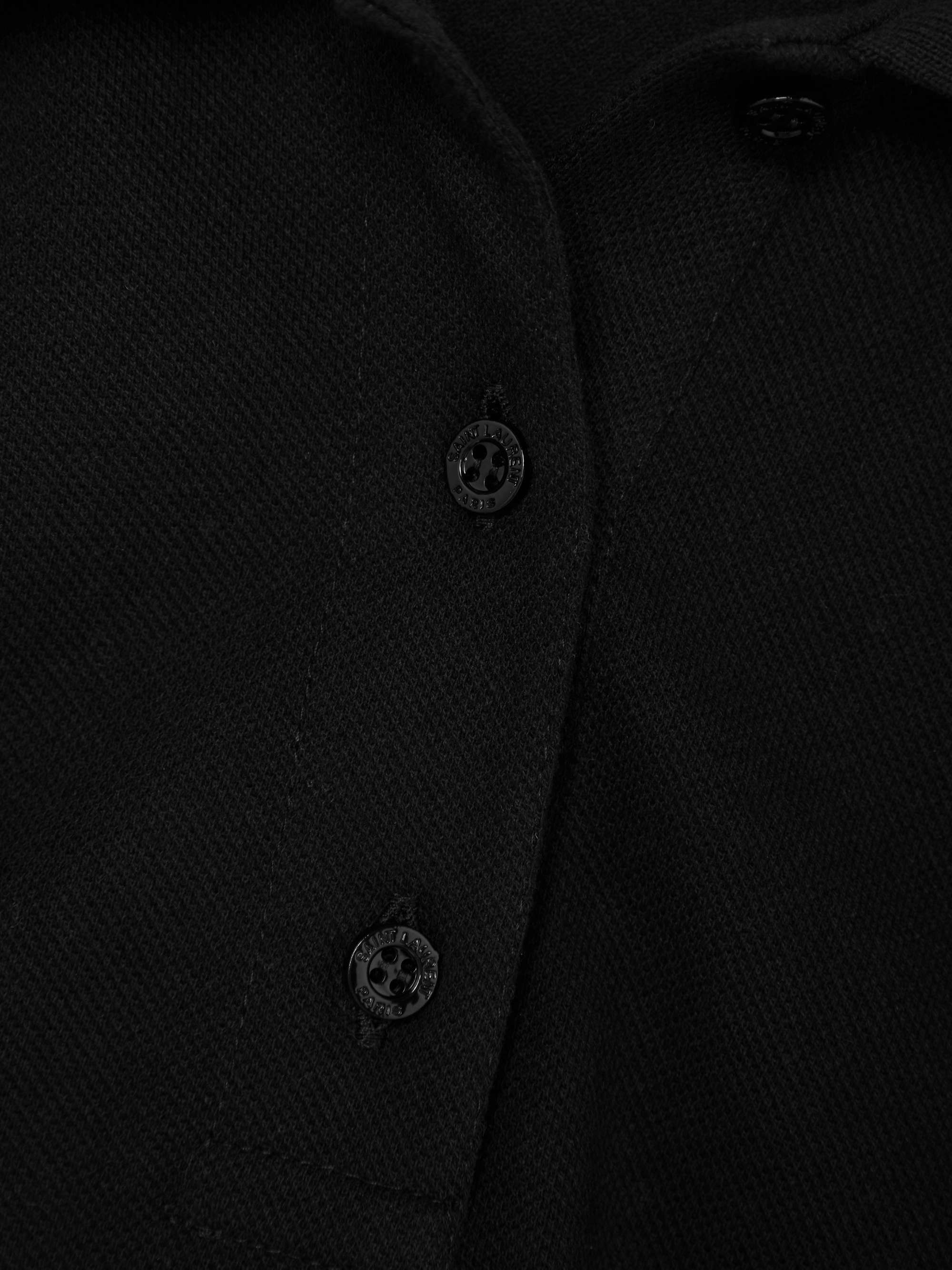 Oversized cotton-blend piqué polo top view