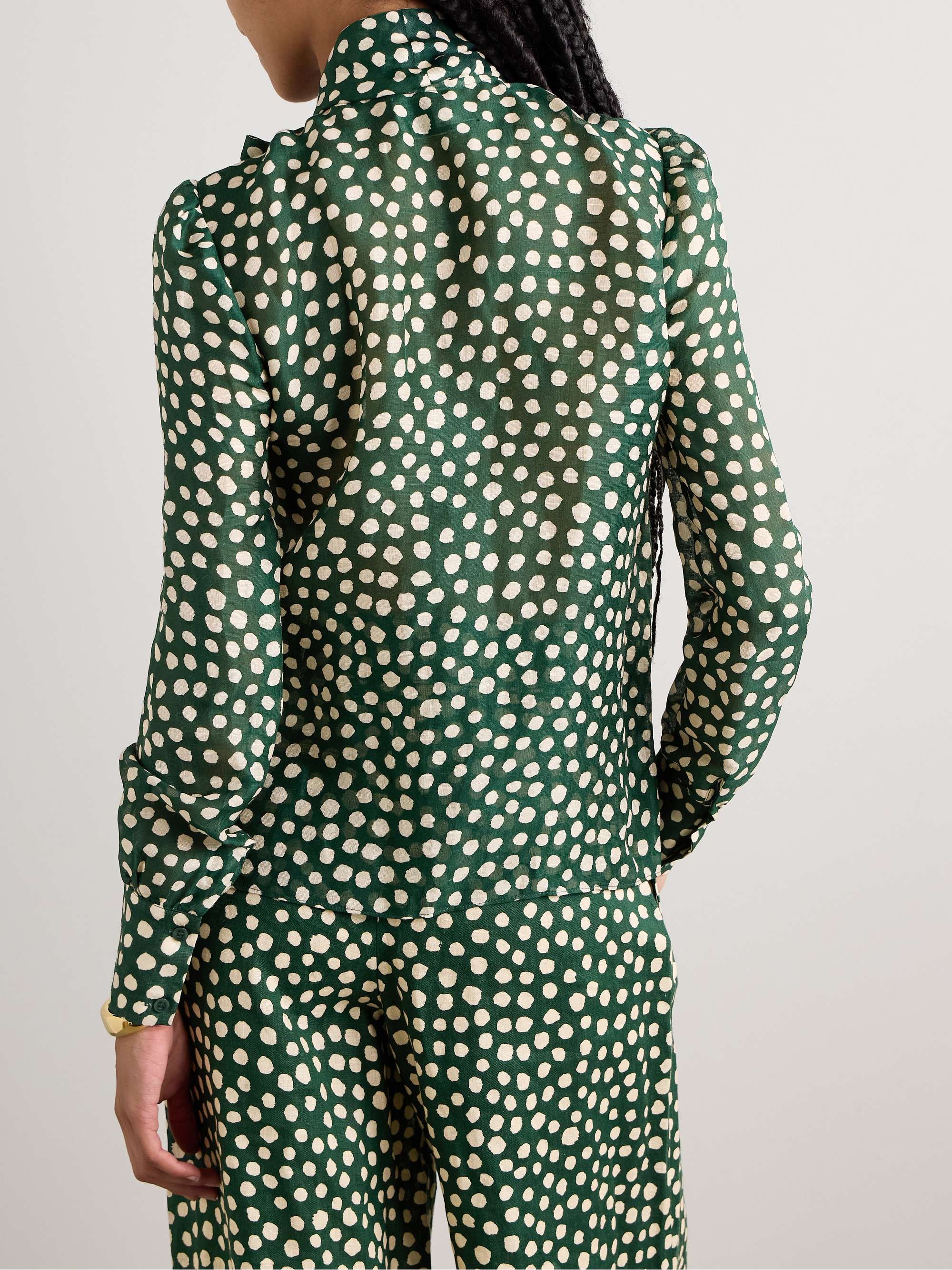 Chili pussy-bow polka-dot silk-voile shirt view
