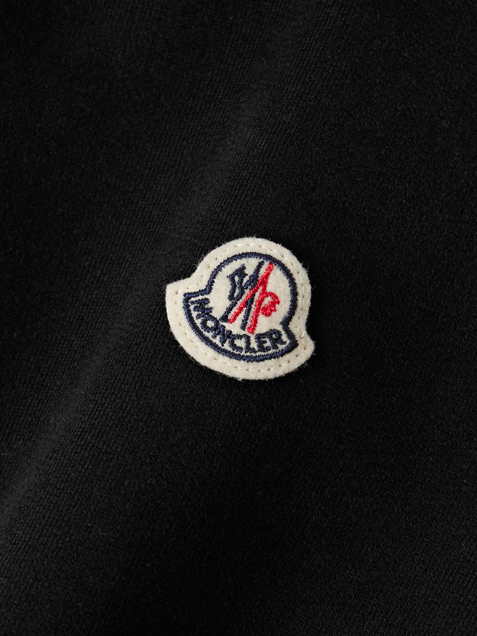 Slim-Fit Logo-Appliquéd Cotton-Jersey Hoodie view