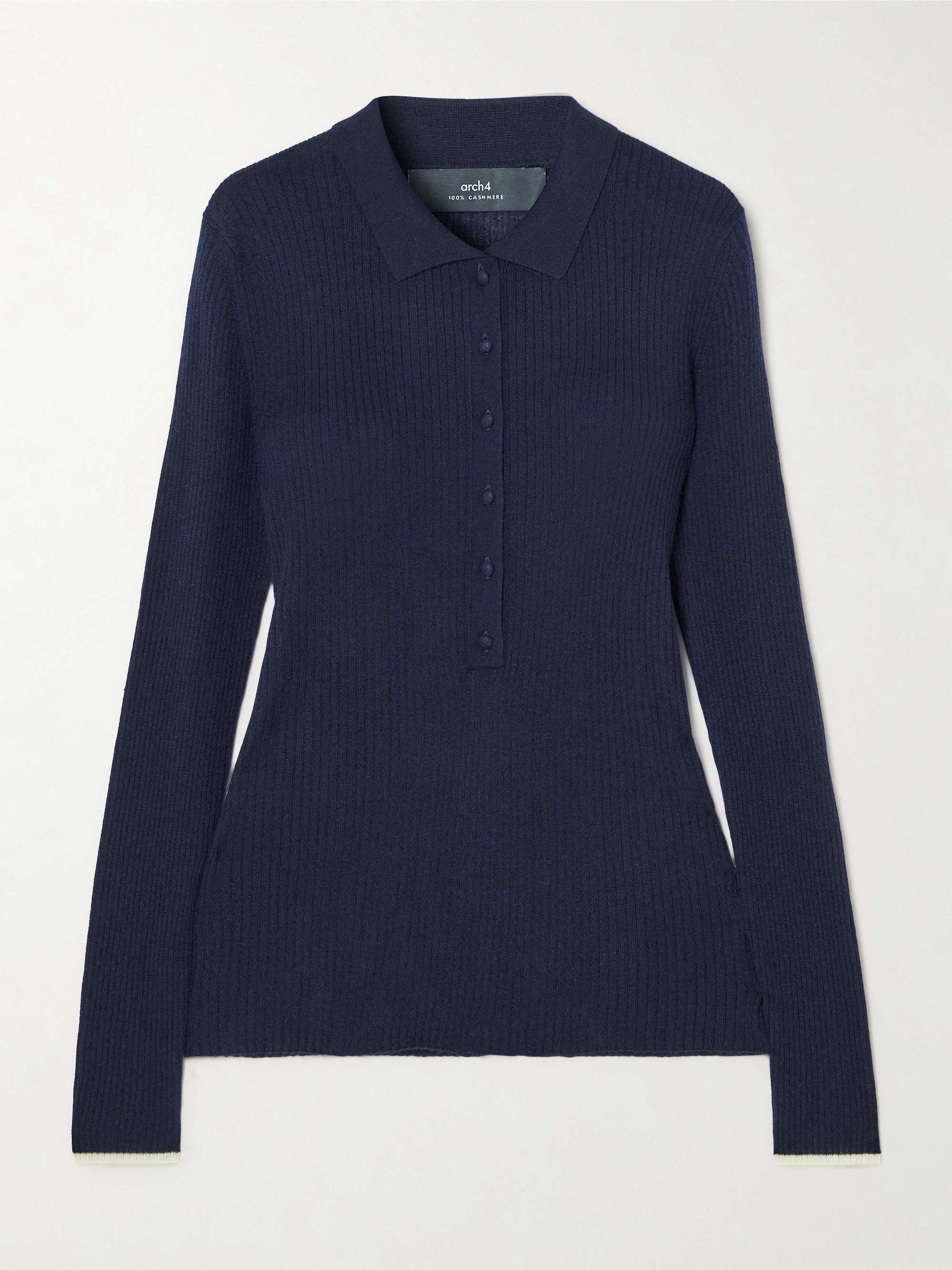 Maja ribbed organic cashmere polo shirt hero visual